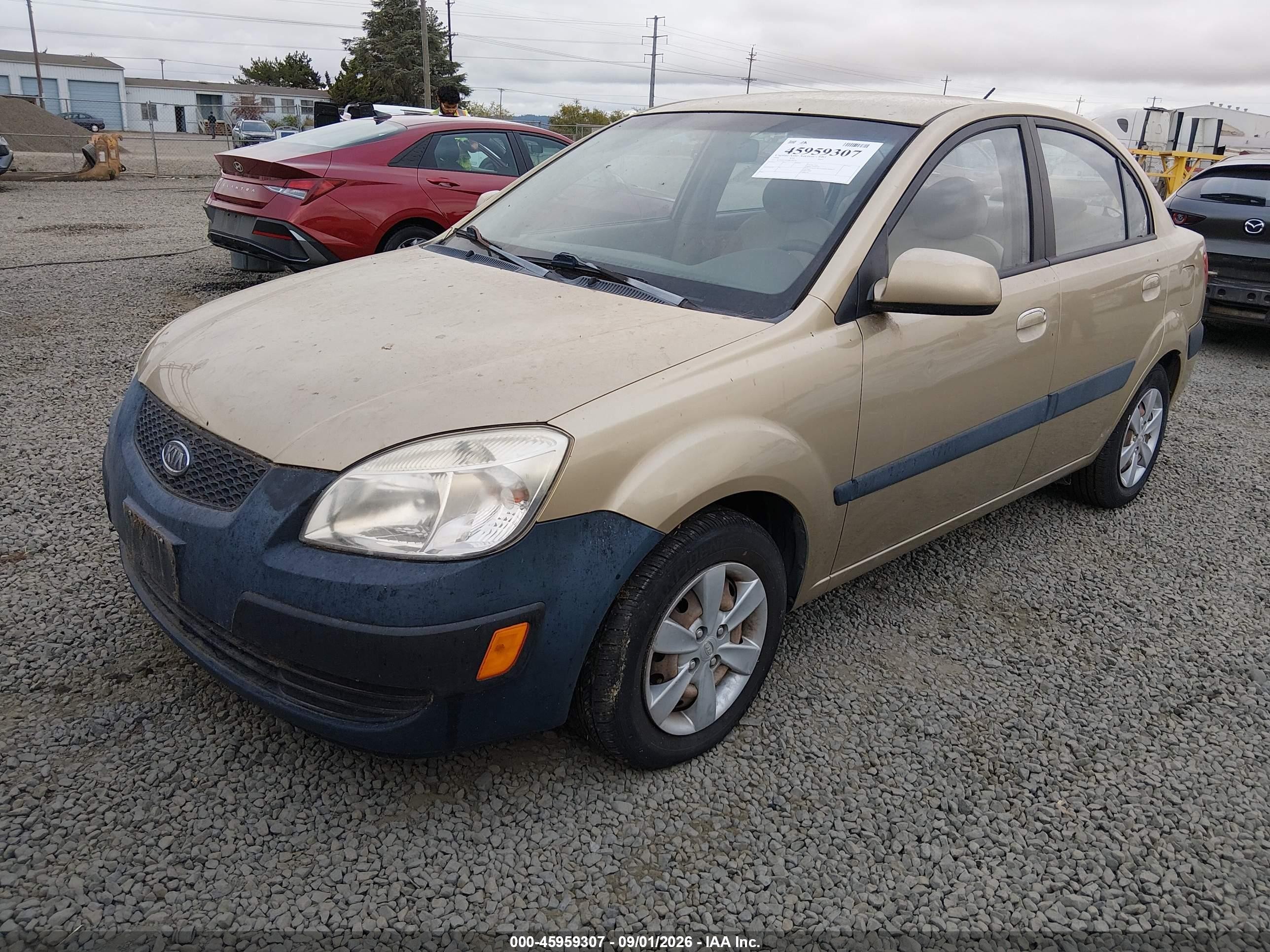 2008 Kia Rio Lx Золотой vin: KNADE123X86356476
