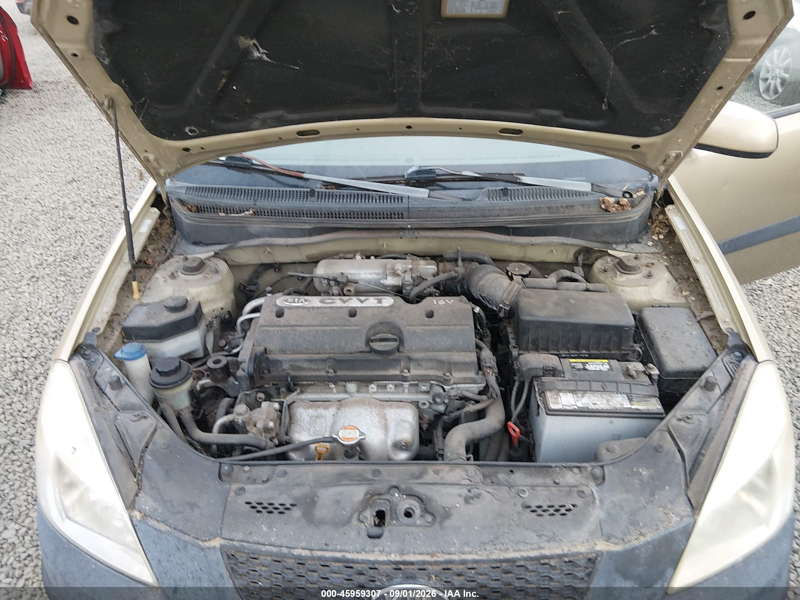 2008 Kia Rio Lx Золотой vin: KNADE123X86356476