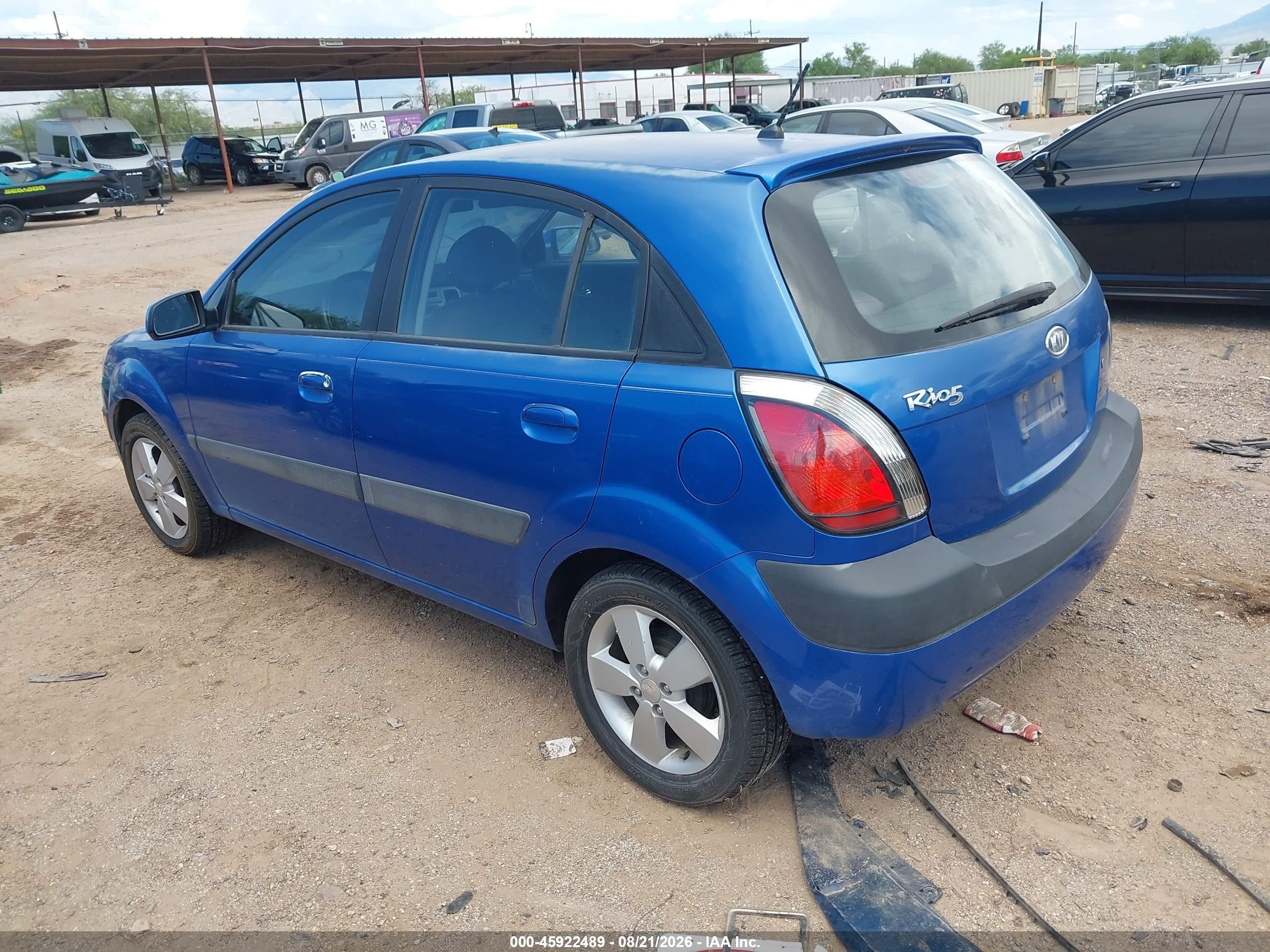 2007 Kia Rio5 Sx Blue vin: KNADE163276280390