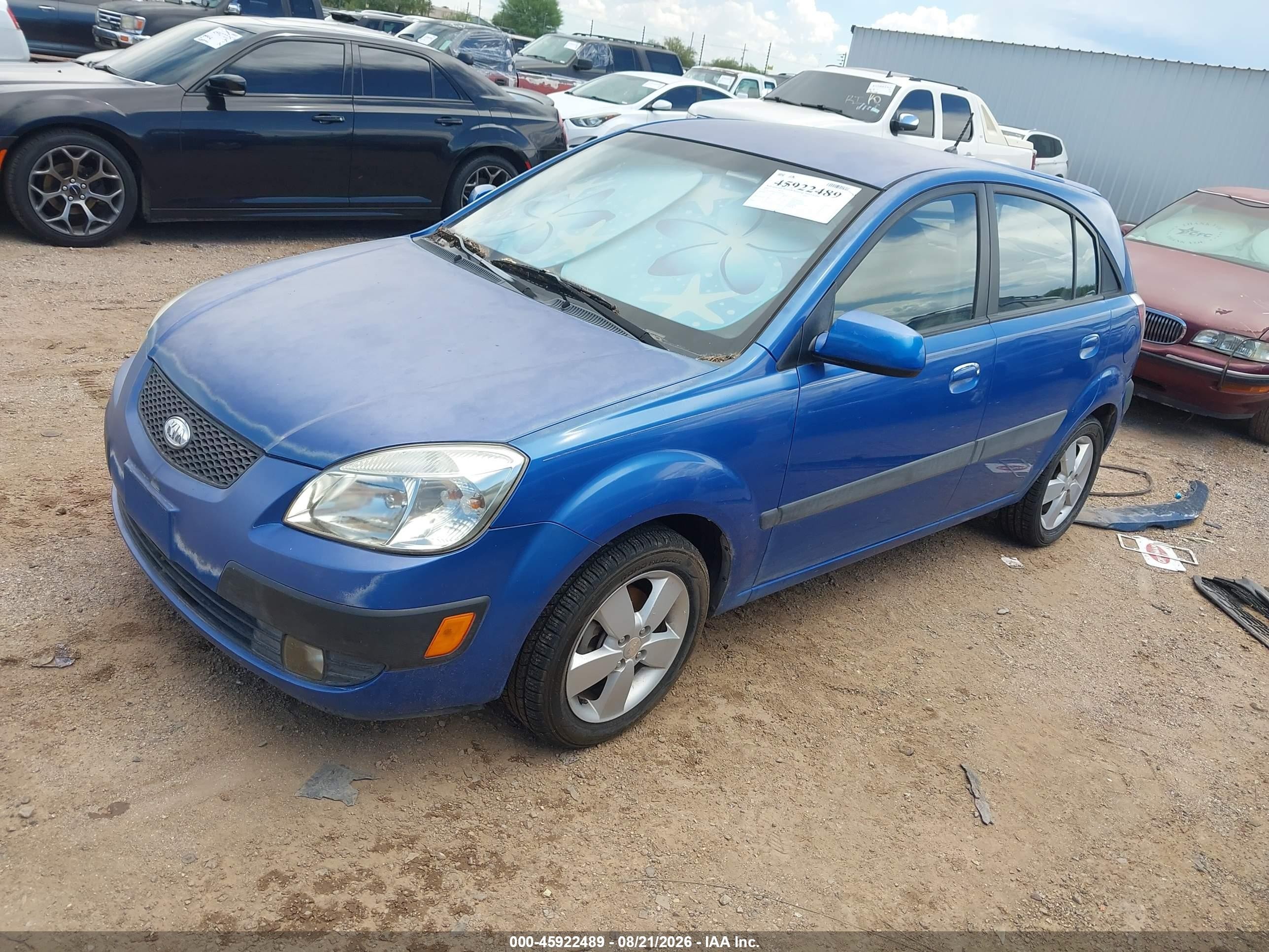 2007 Kia Rio5 Sx Blue vin: KNADE163276280390