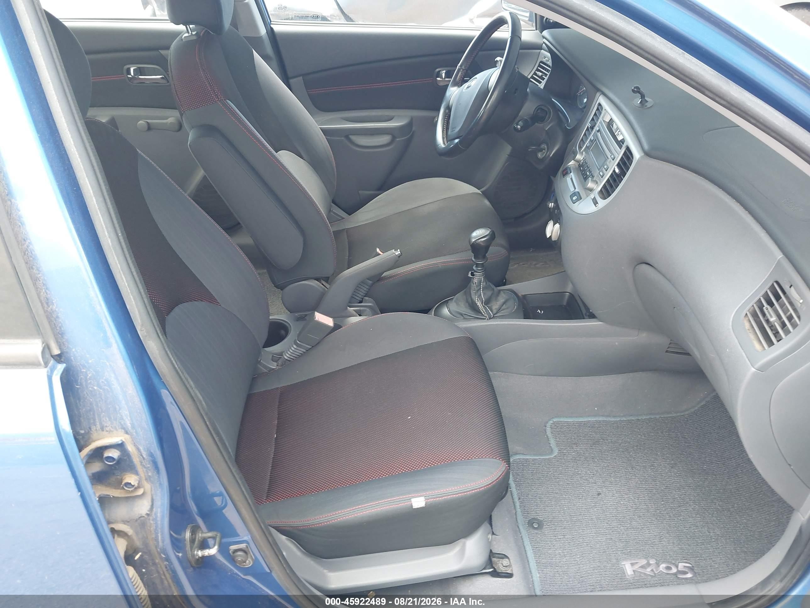 2007 Kia Rio5 Sx Blue vin: KNADE163276280390