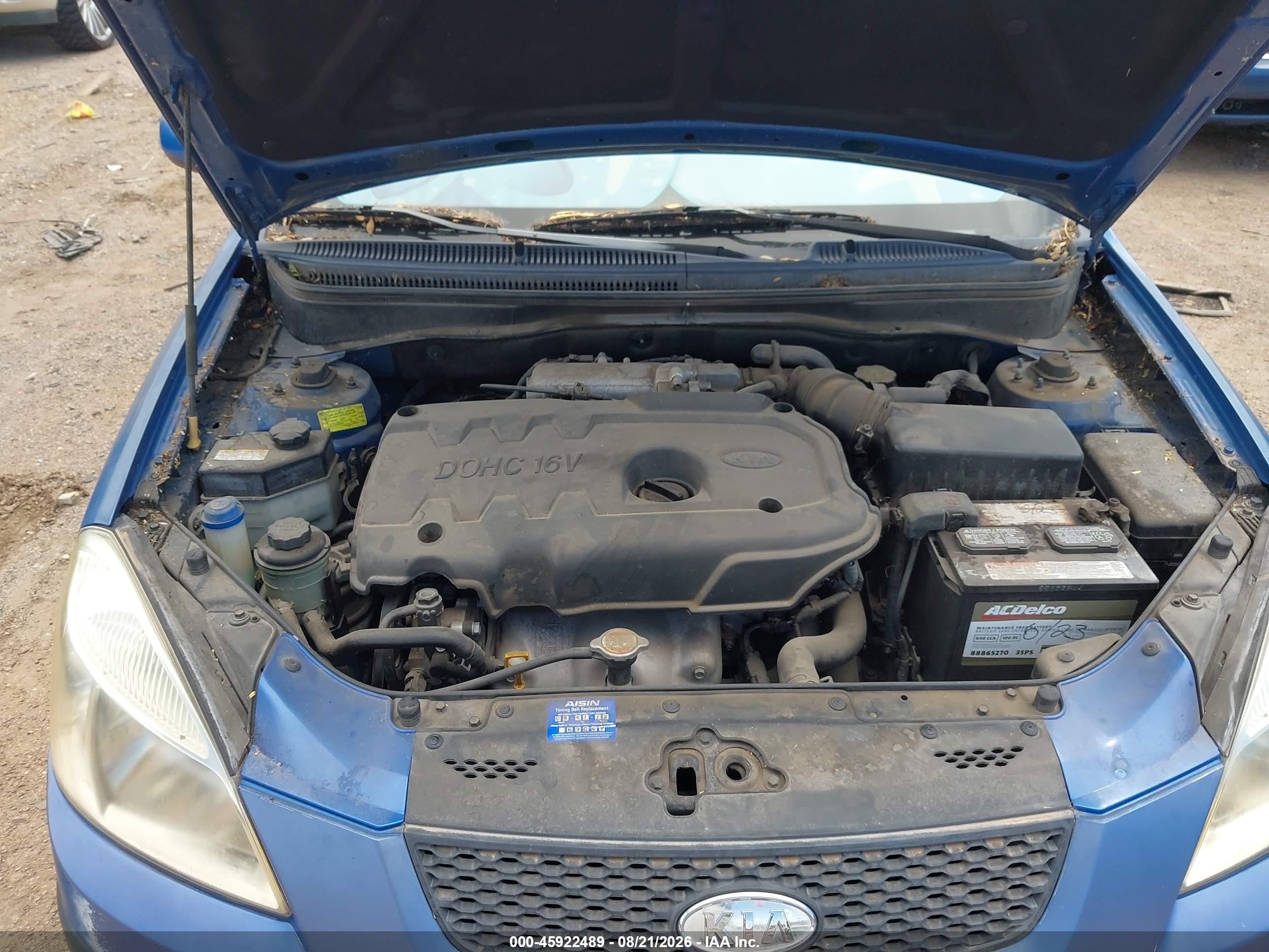 2007 Kia Rio5 Sx Blue vin: KNADE163276280390