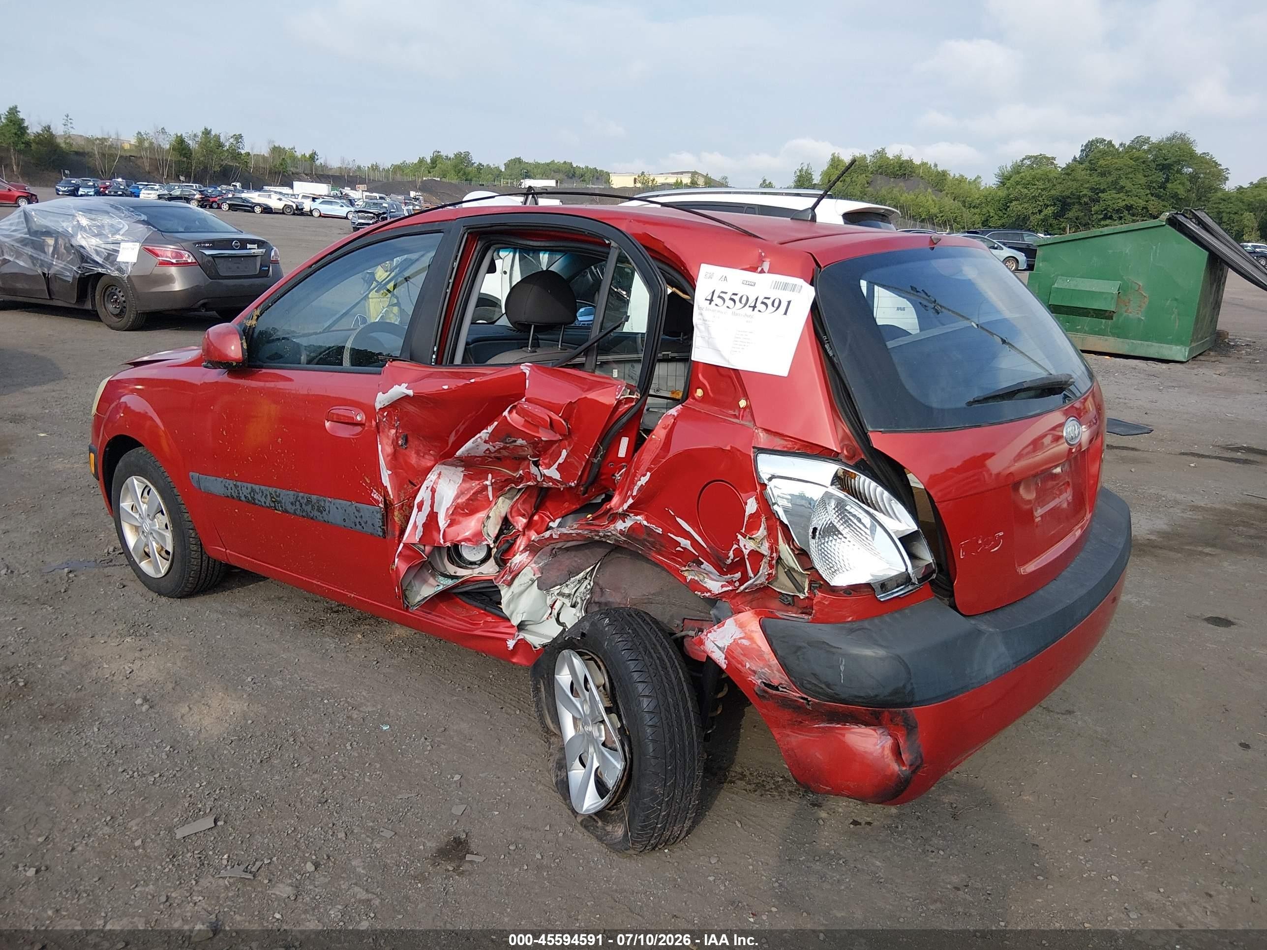 2008 Kia Rio5 Lx Red vin: KNADE163786371561