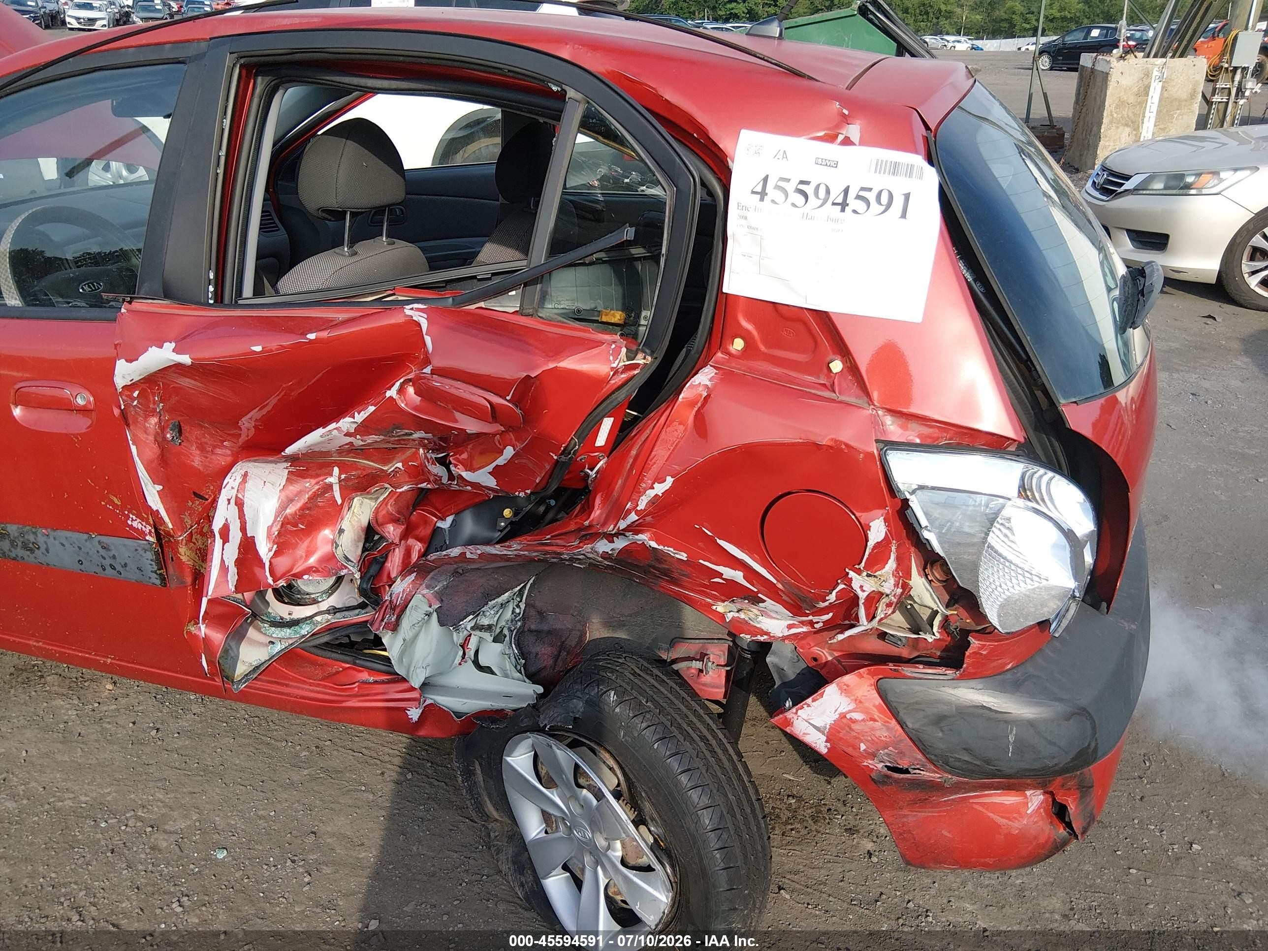2008 Kia Rio5 Lx Red vin: KNADE163786371561