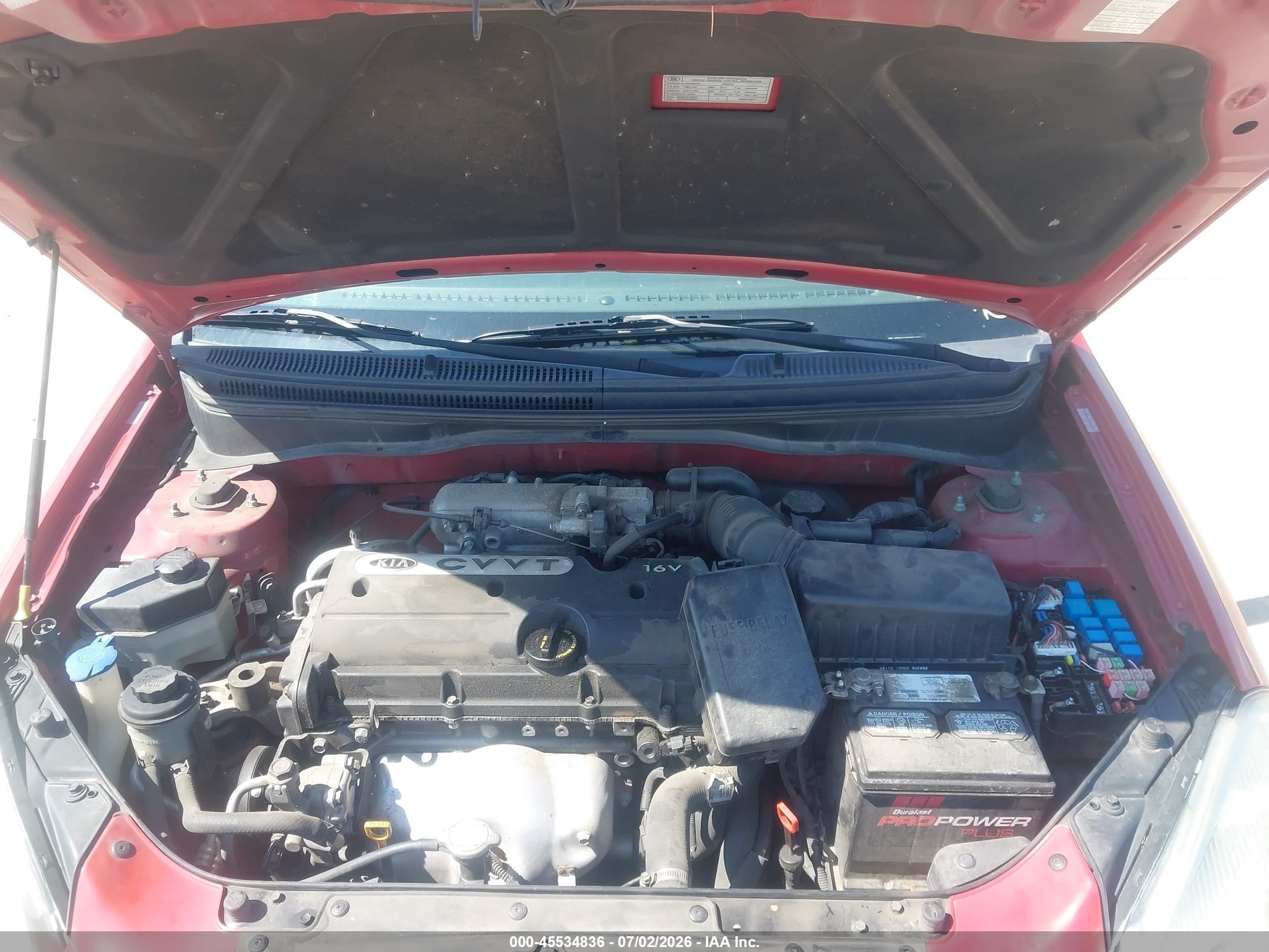 2009 Kia Rio Lx Orange vin: KNADE223096527128
