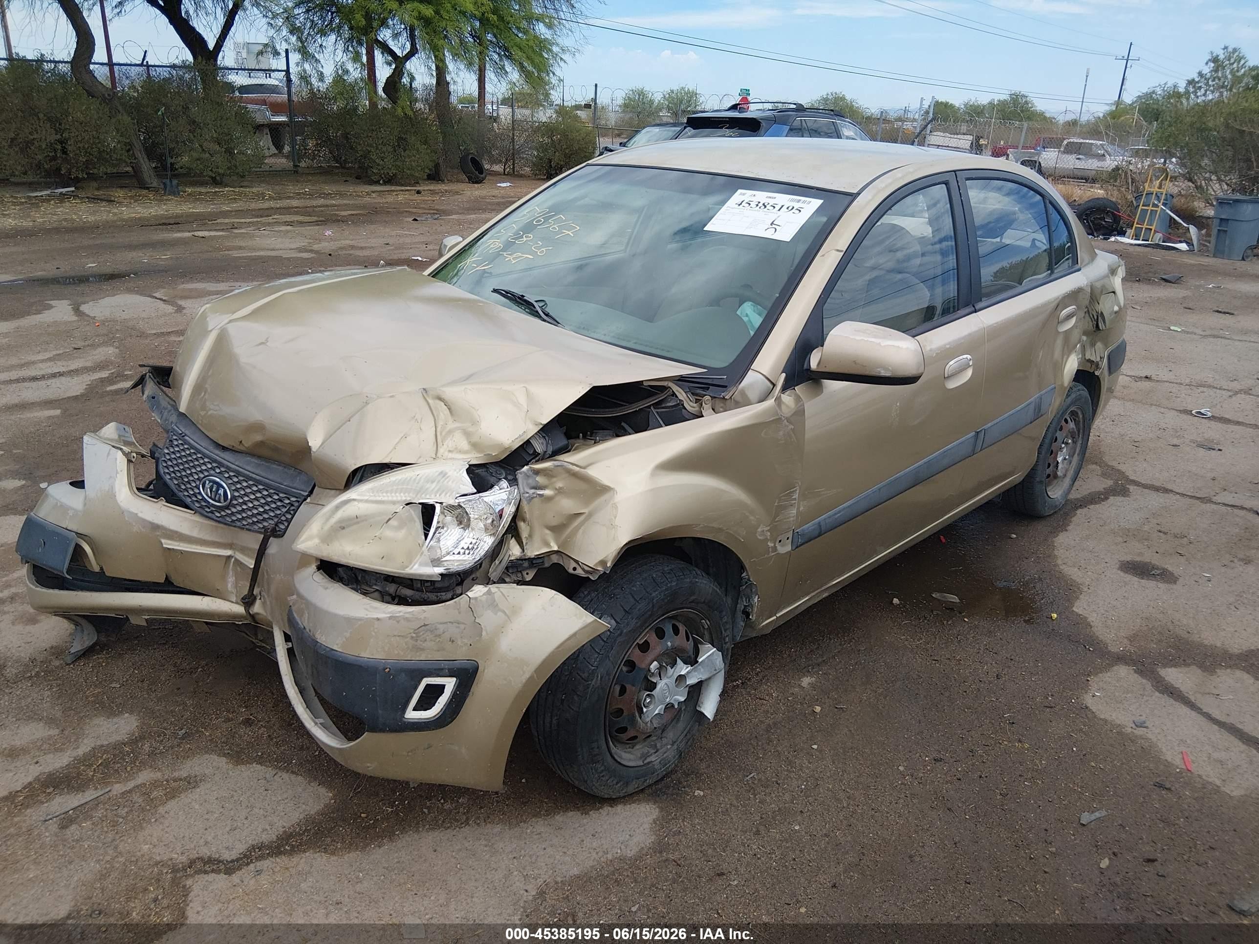 2009 Kia Rio Lx Beige vin: KNADE223196463391