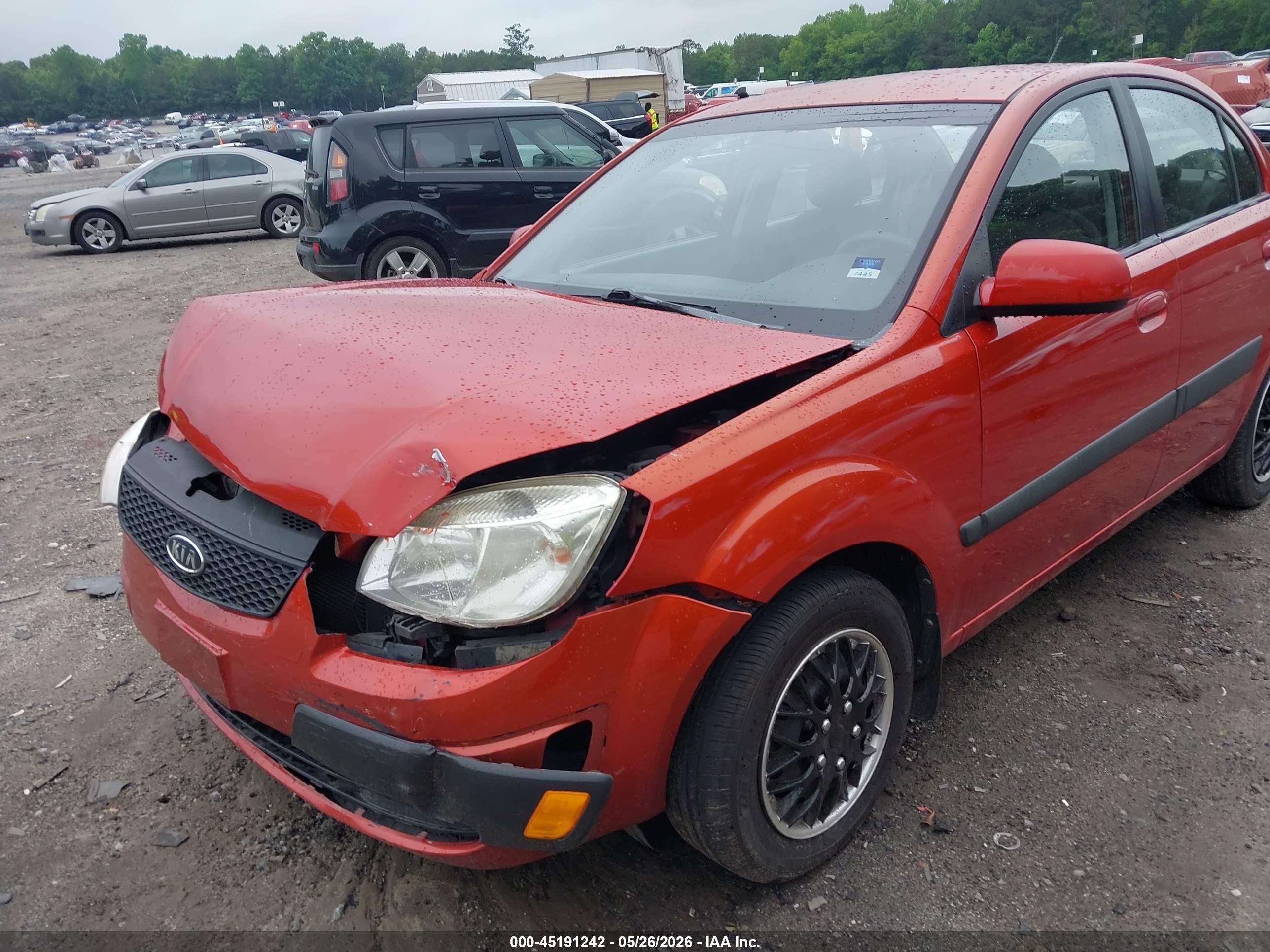 2009 Kia Rio Lx Red vin: KNADE223196557805