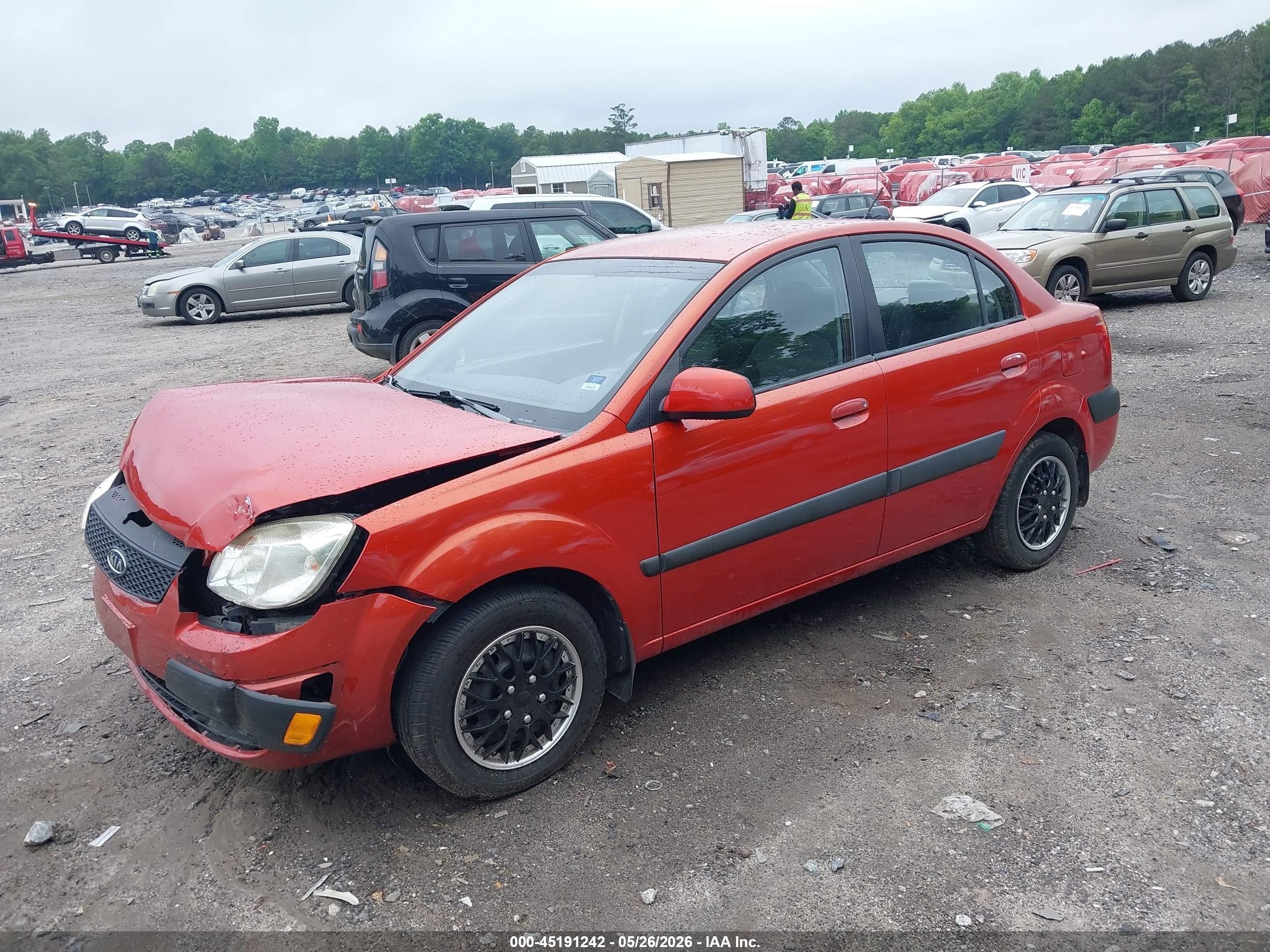 2009 Kia Rio Lx Red vin: KNADE223196557805