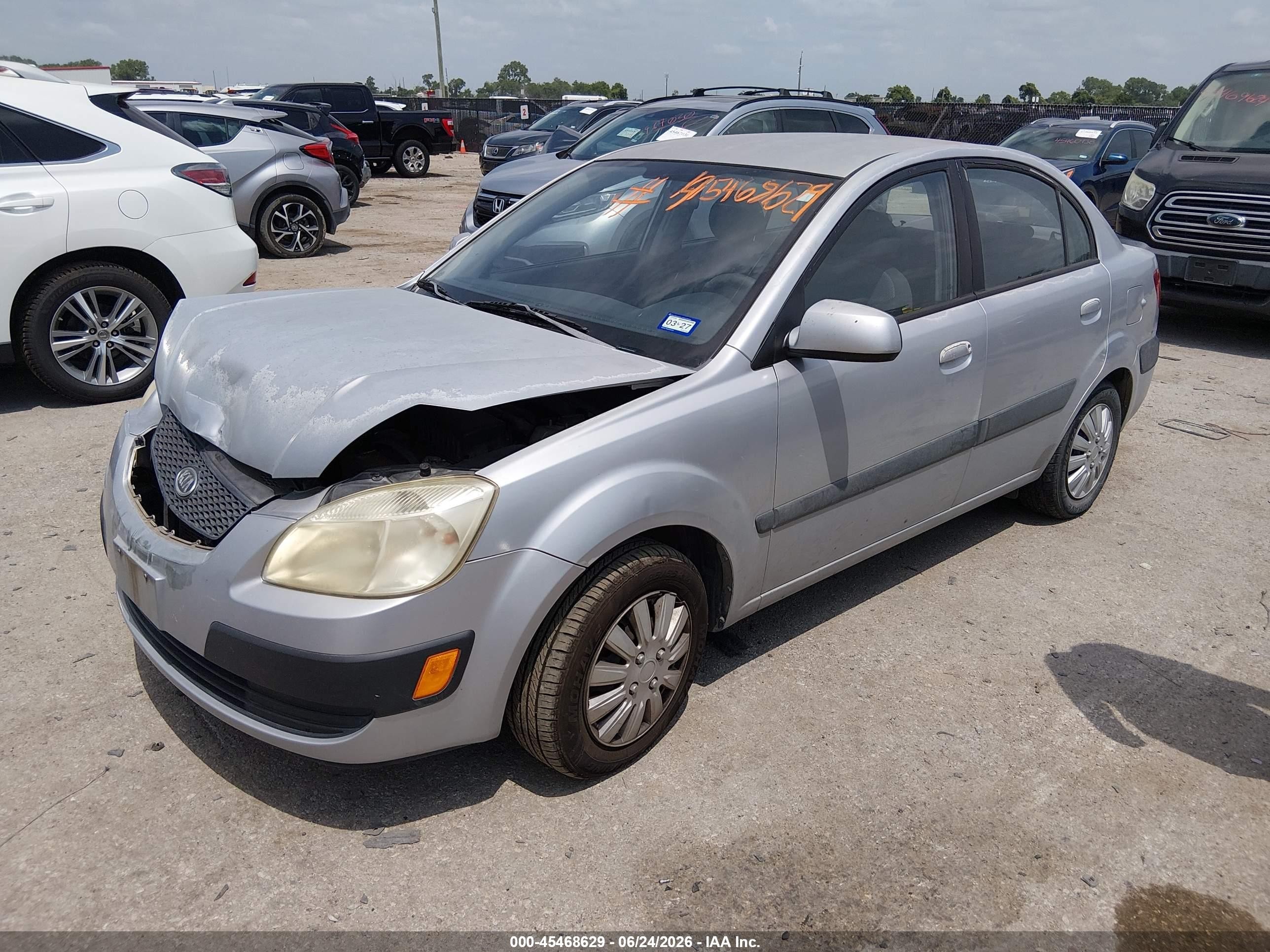 2009 Kia Rio Lx Gray vin: KNADE223296460368