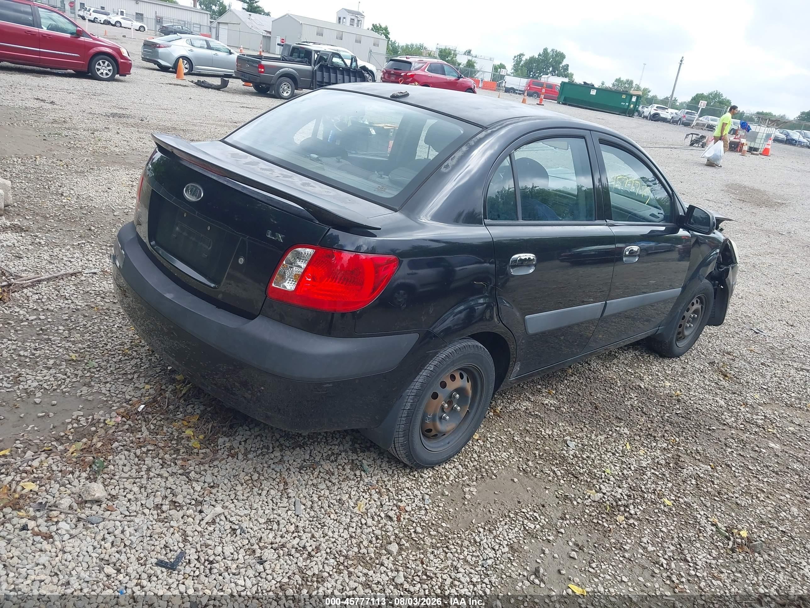 2009 Kia Rio Lx Black vin: KNADE223296461553