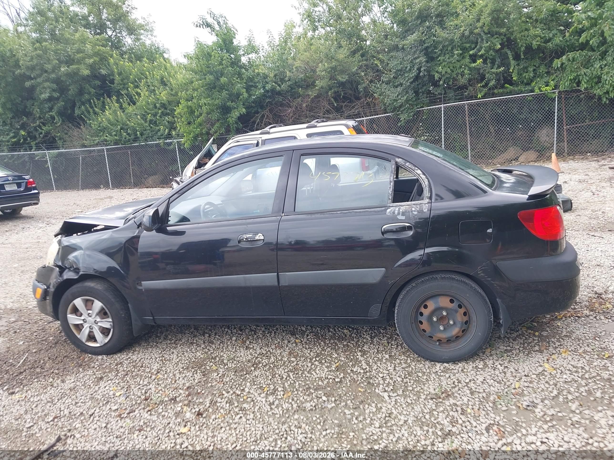 2009 Kia Rio Lx Black vin: KNADE223296461553