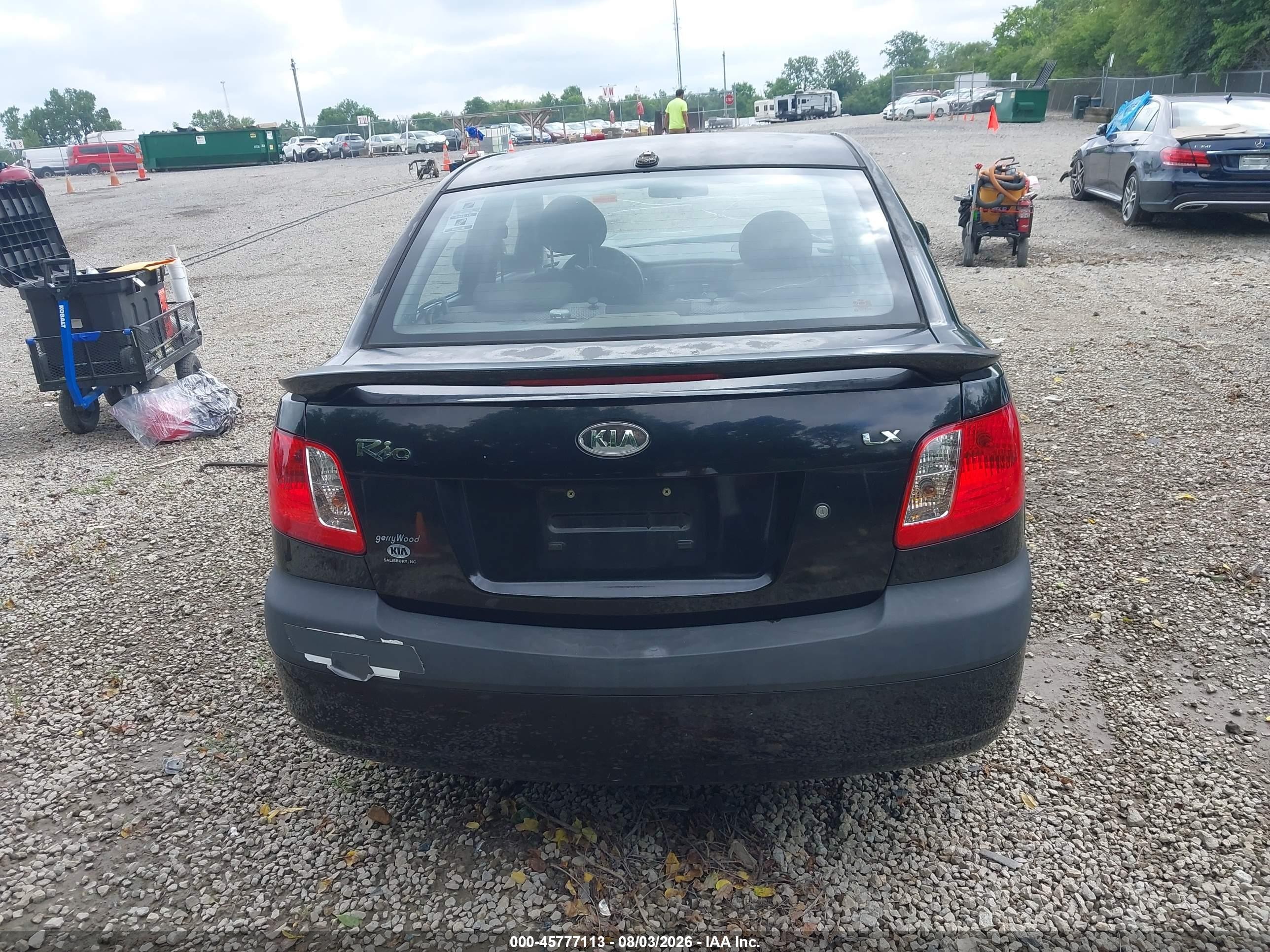 2009 Kia Rio Lx Black vin: KNADE223296461553