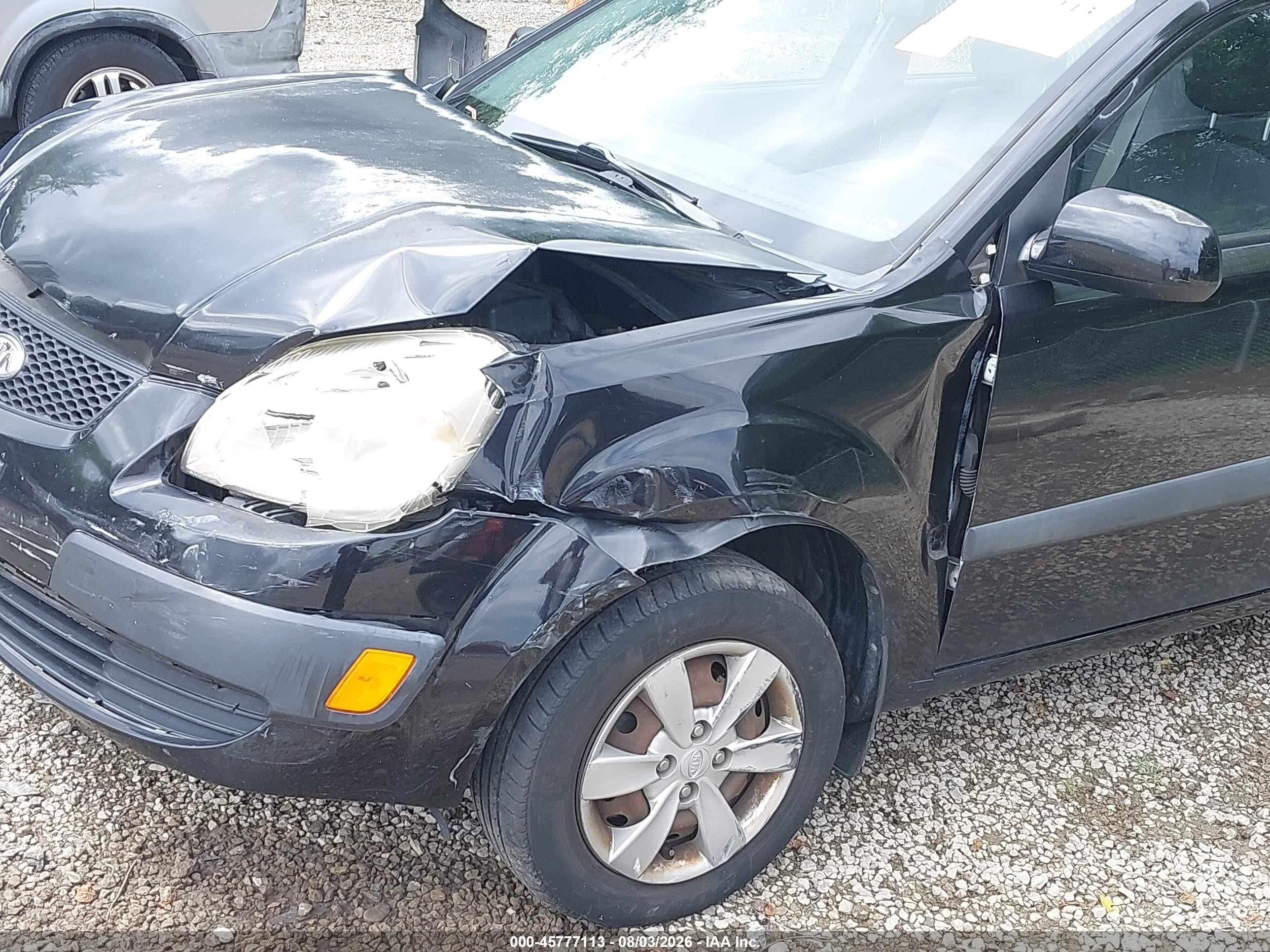2009 Kia Rio Lx Black vin: KNADE223296461553