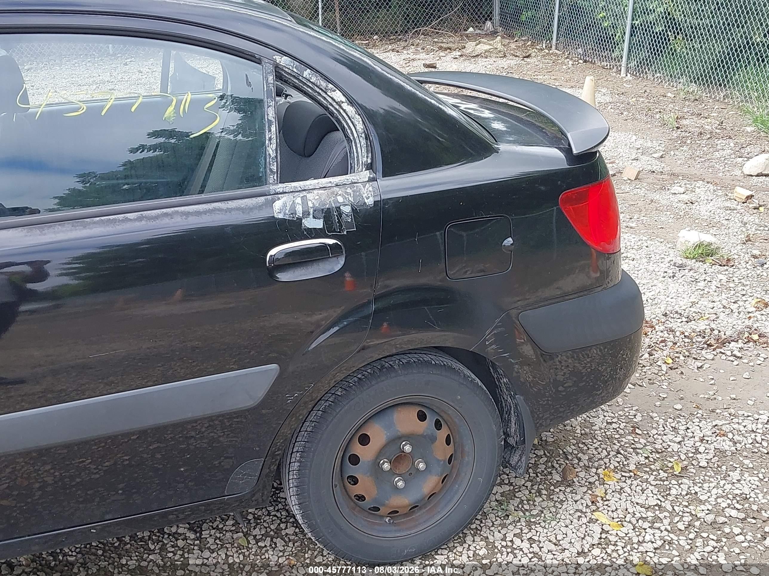 2009 Kia Rio Lx Black vin: KNADE223296461553