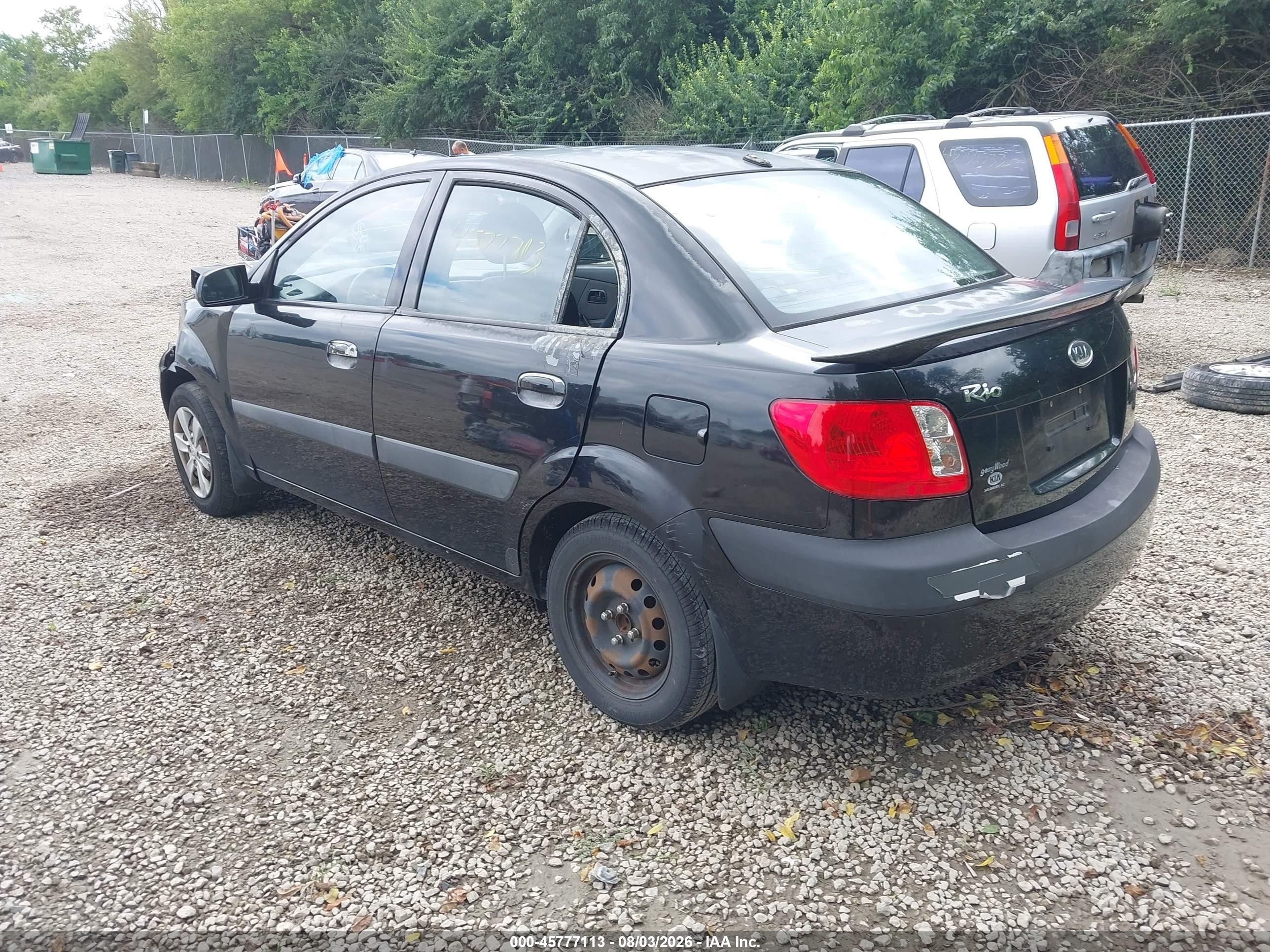 2009 Kia Rio Lx Black vin: KNADE223296461553