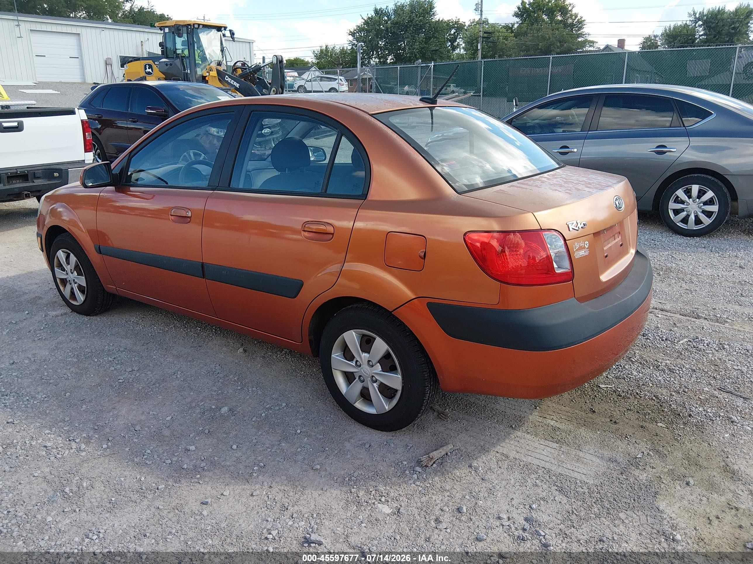 2009 Kia Rio Lx Orange vin: KNADE223396543291