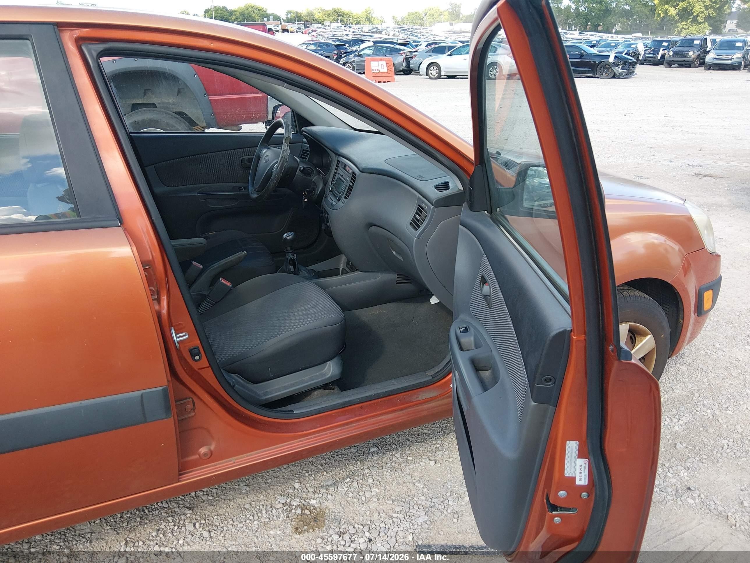 2009 Kia Rio Lx Orange vin: KNADE223396543291