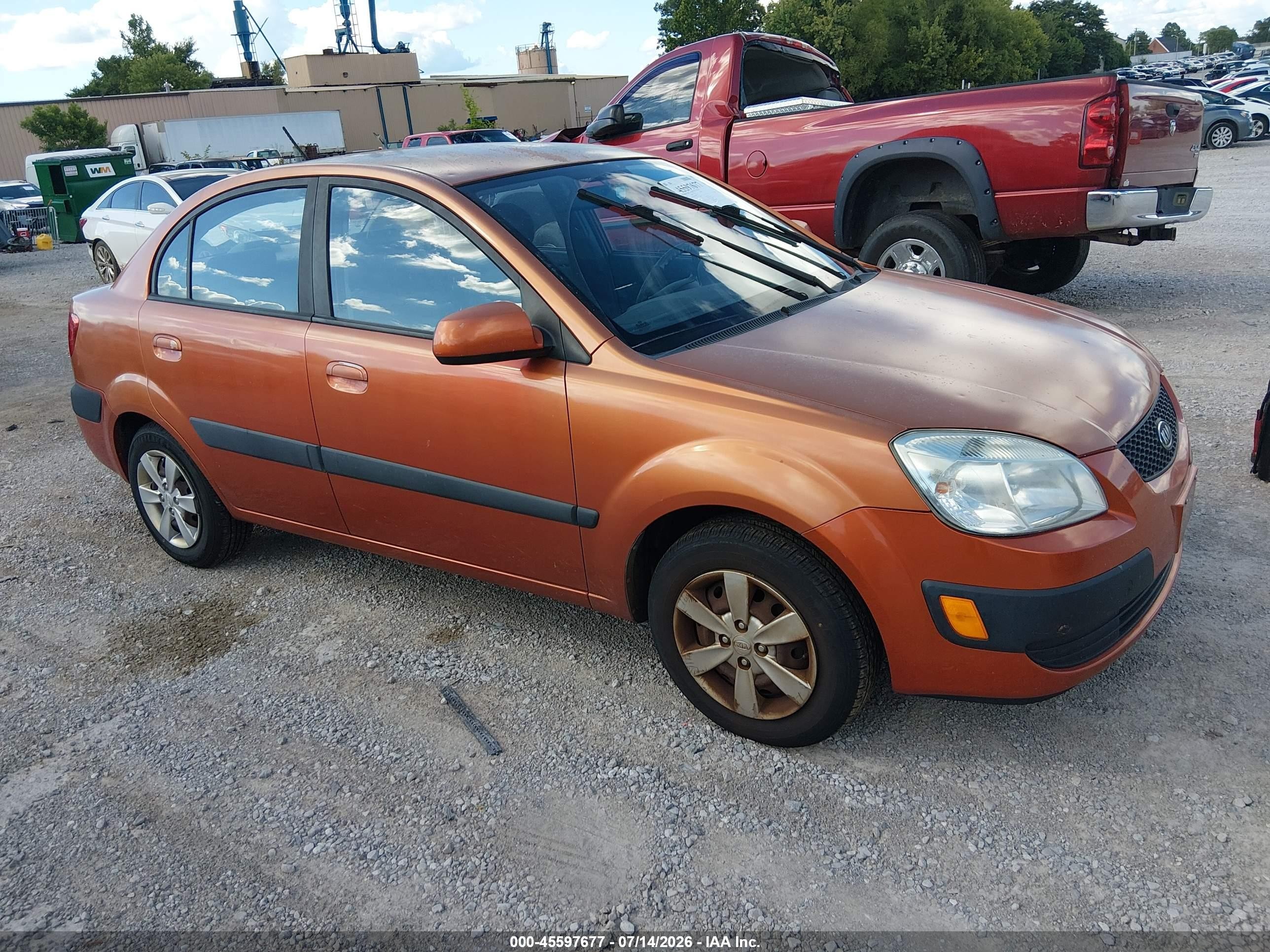 2009 Kia Rio Lx Orange vin: KNADE223396543291