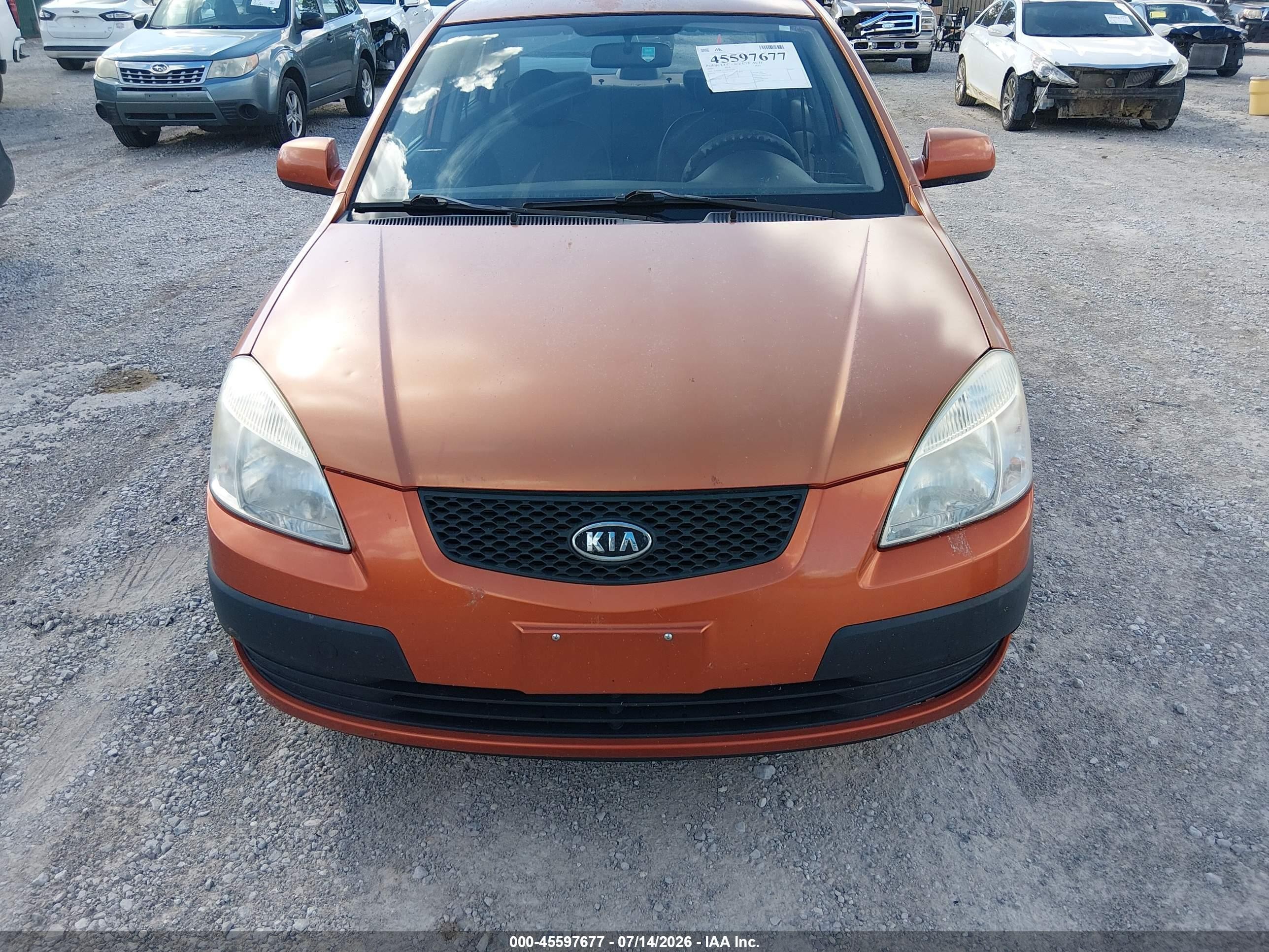 2009 Kia Rio Lx Orange vin: KNADE223396543291