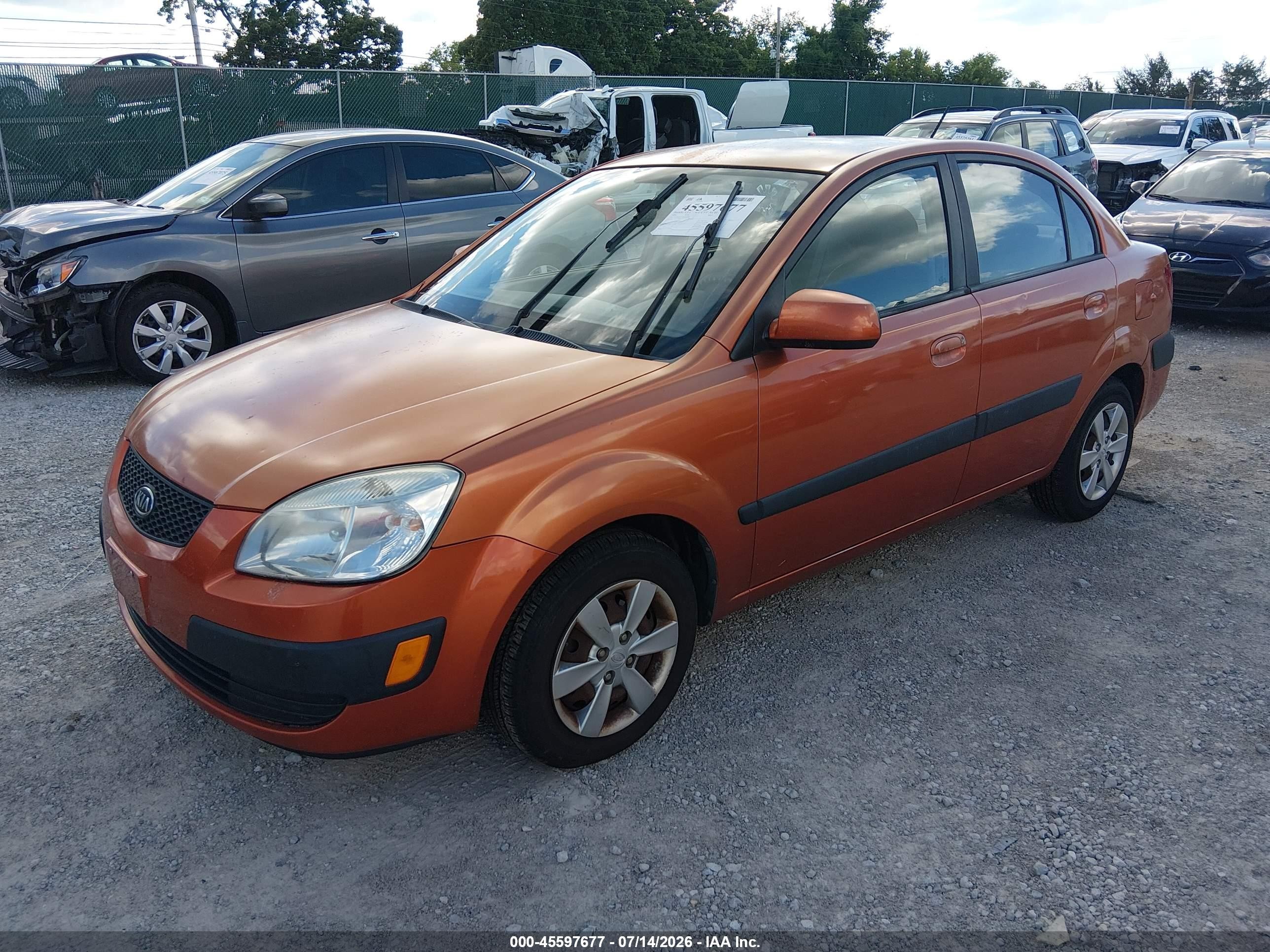 2009 Kia Rio Lx Orange vin: KNADE223396543291