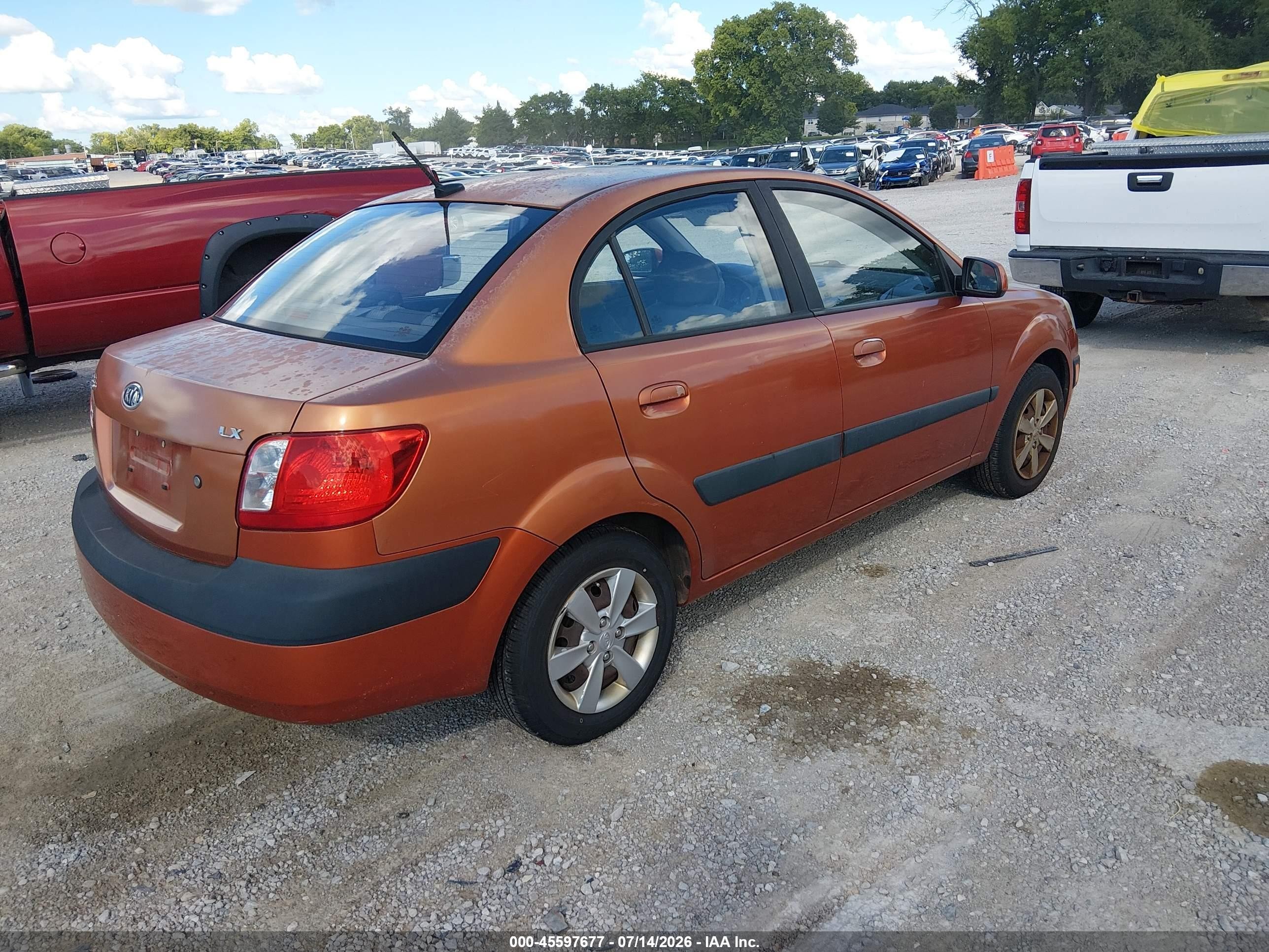 2009 Kia Rio Lx Orange vin: KNADE223396543291