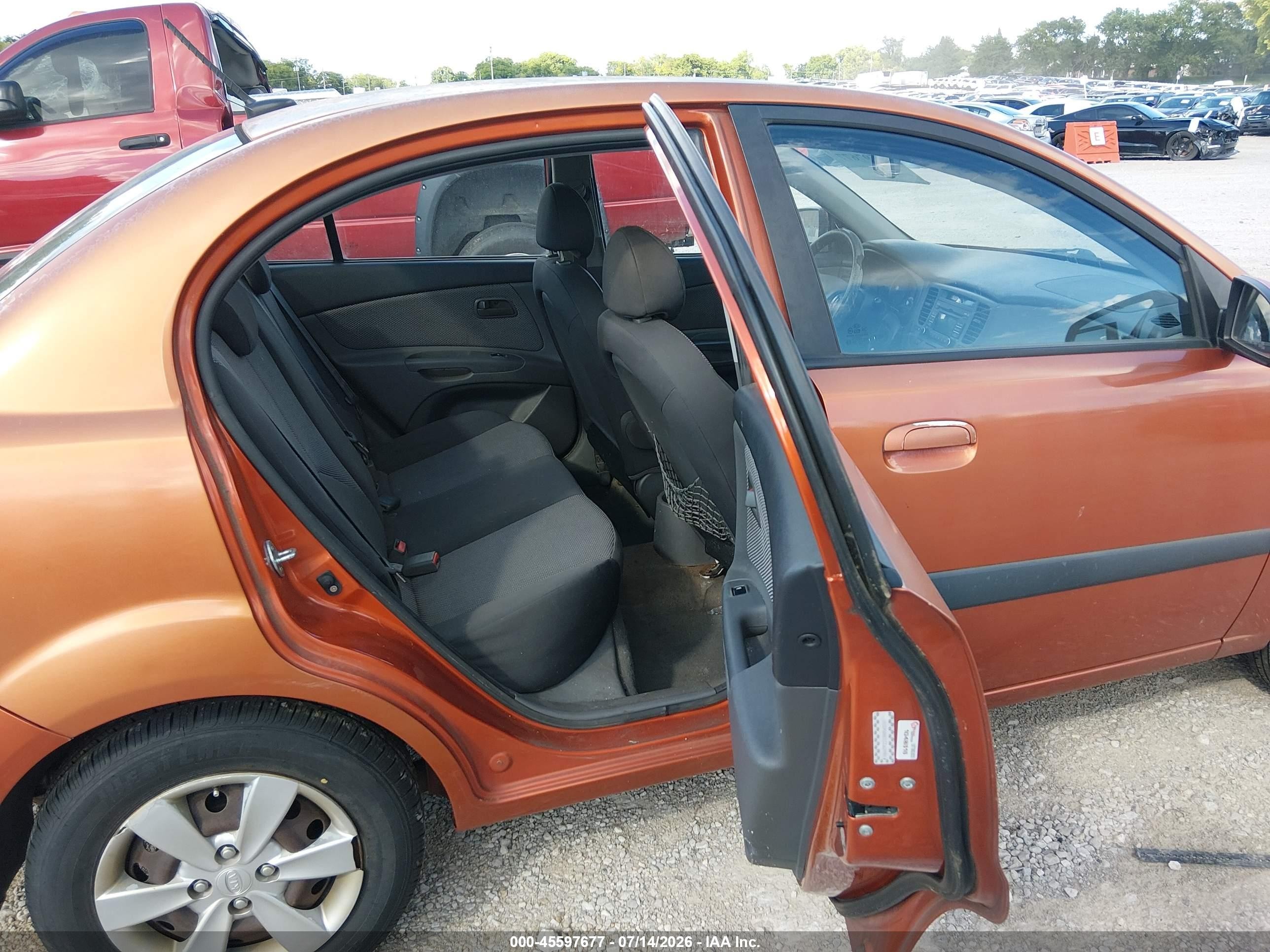2009 Kia Rio Lx Orange vin: KNADE223396543291