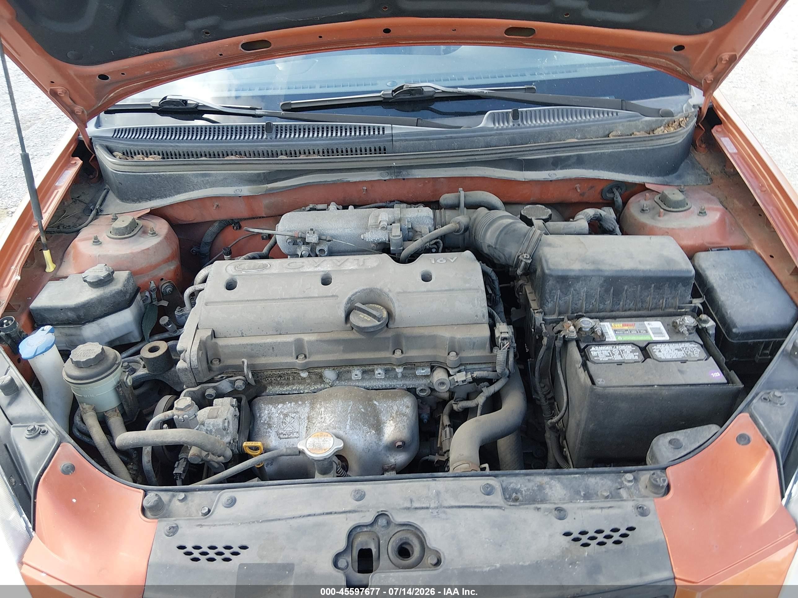 2009 Kia Rio Lx Orange vin: KNADE223396543291