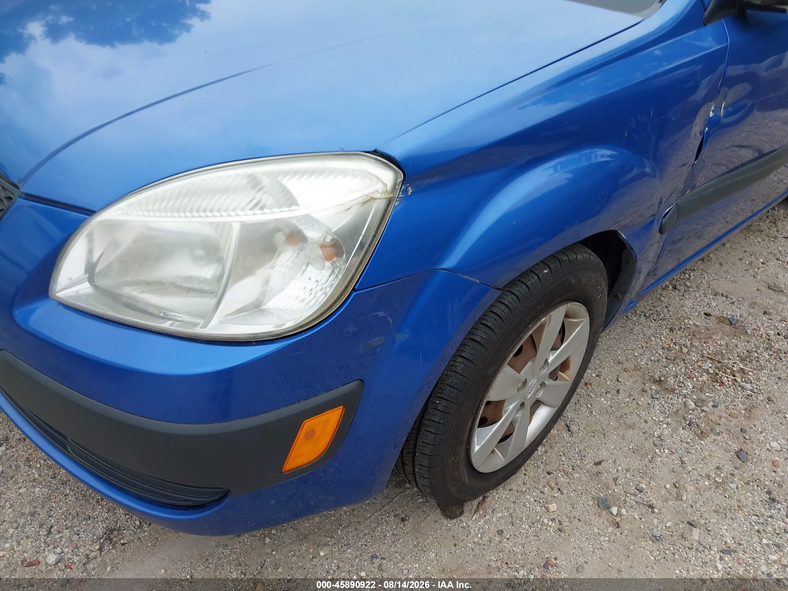 2009 Kia Rio Lx Blue vin: KNADE223396546935