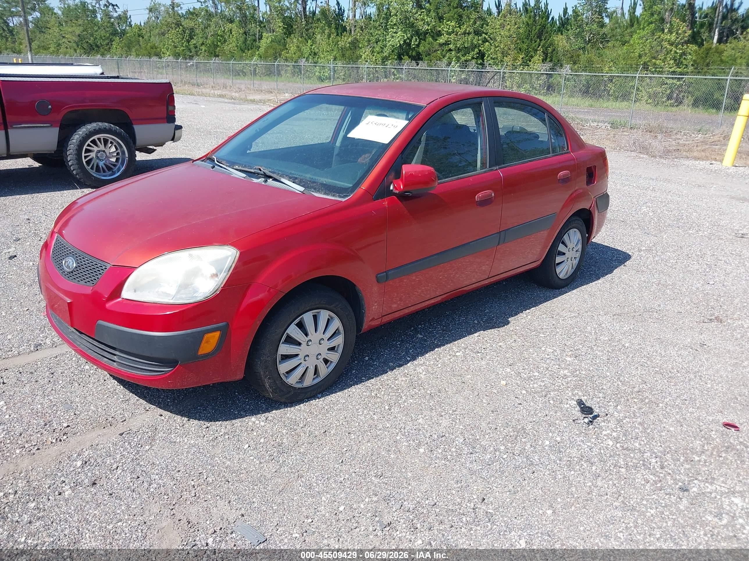 2009 Kia Rio Lx Красный vin: KNADE223496519260