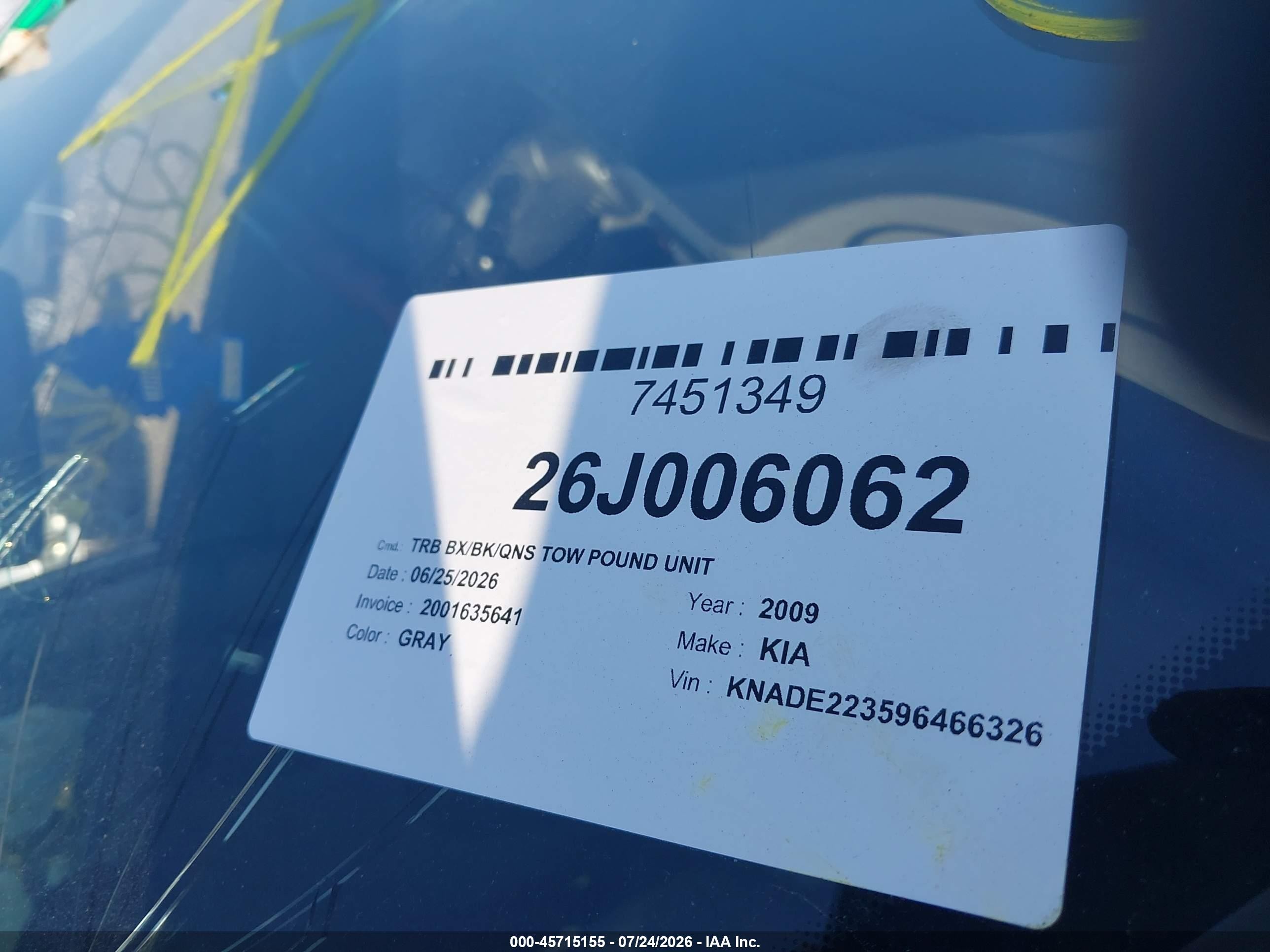 2009 Kia Rio   Silver vin: KNADE223596466326
