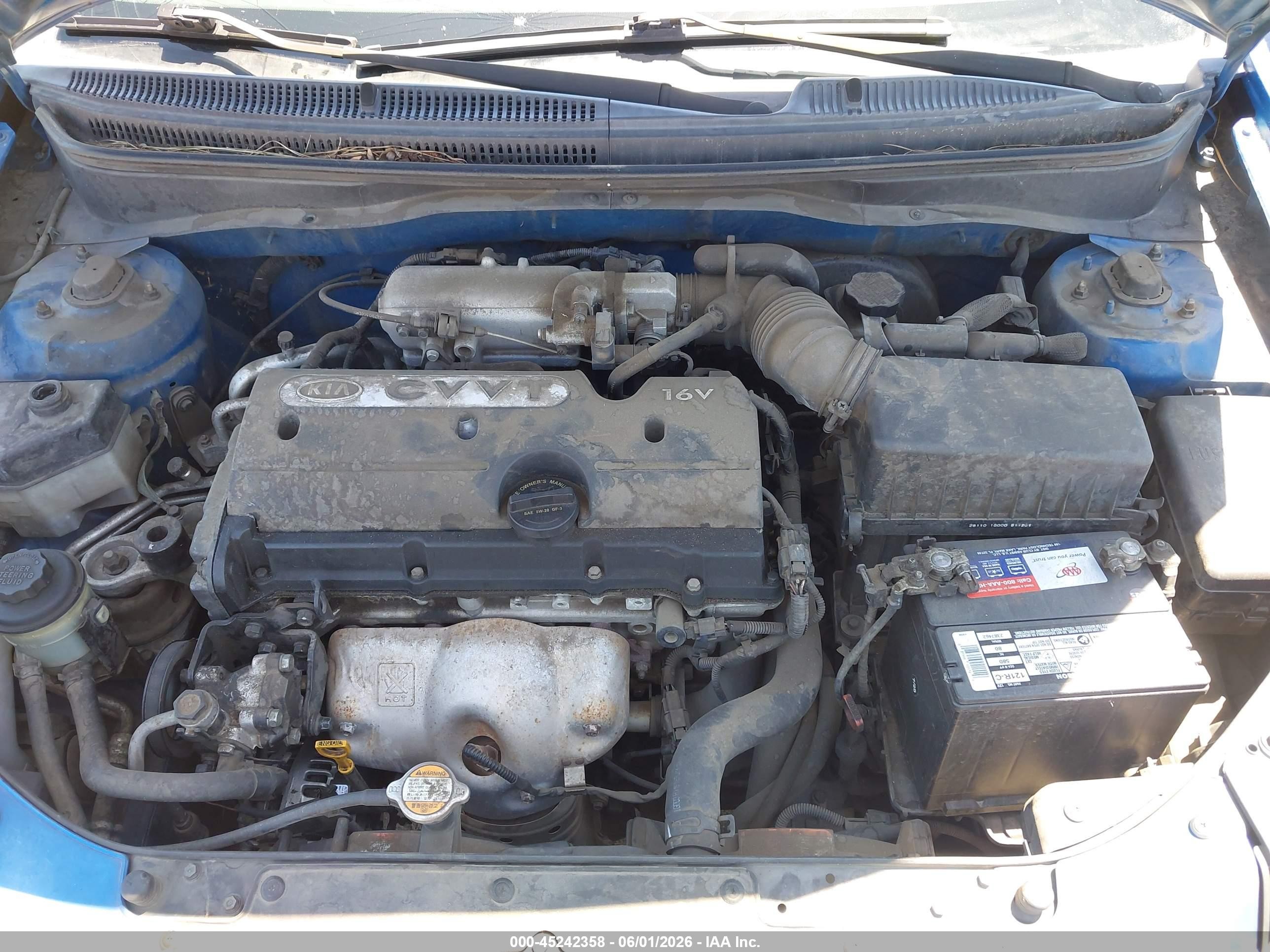 2009 Kia Rio Lx Blue vin: KNADE223796486366