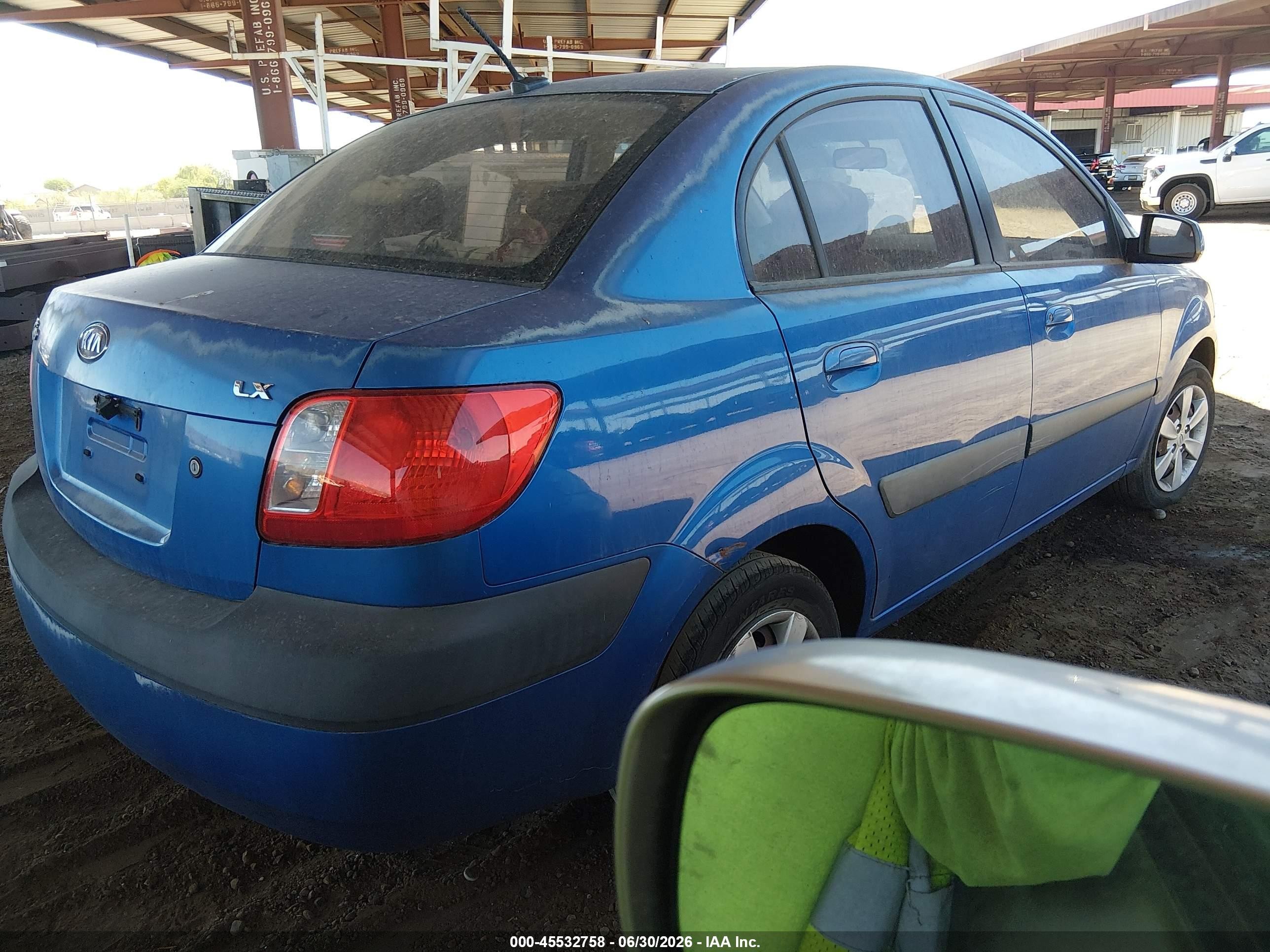 2009 Kia Rio Lx Blue vin: KNADE223896467325