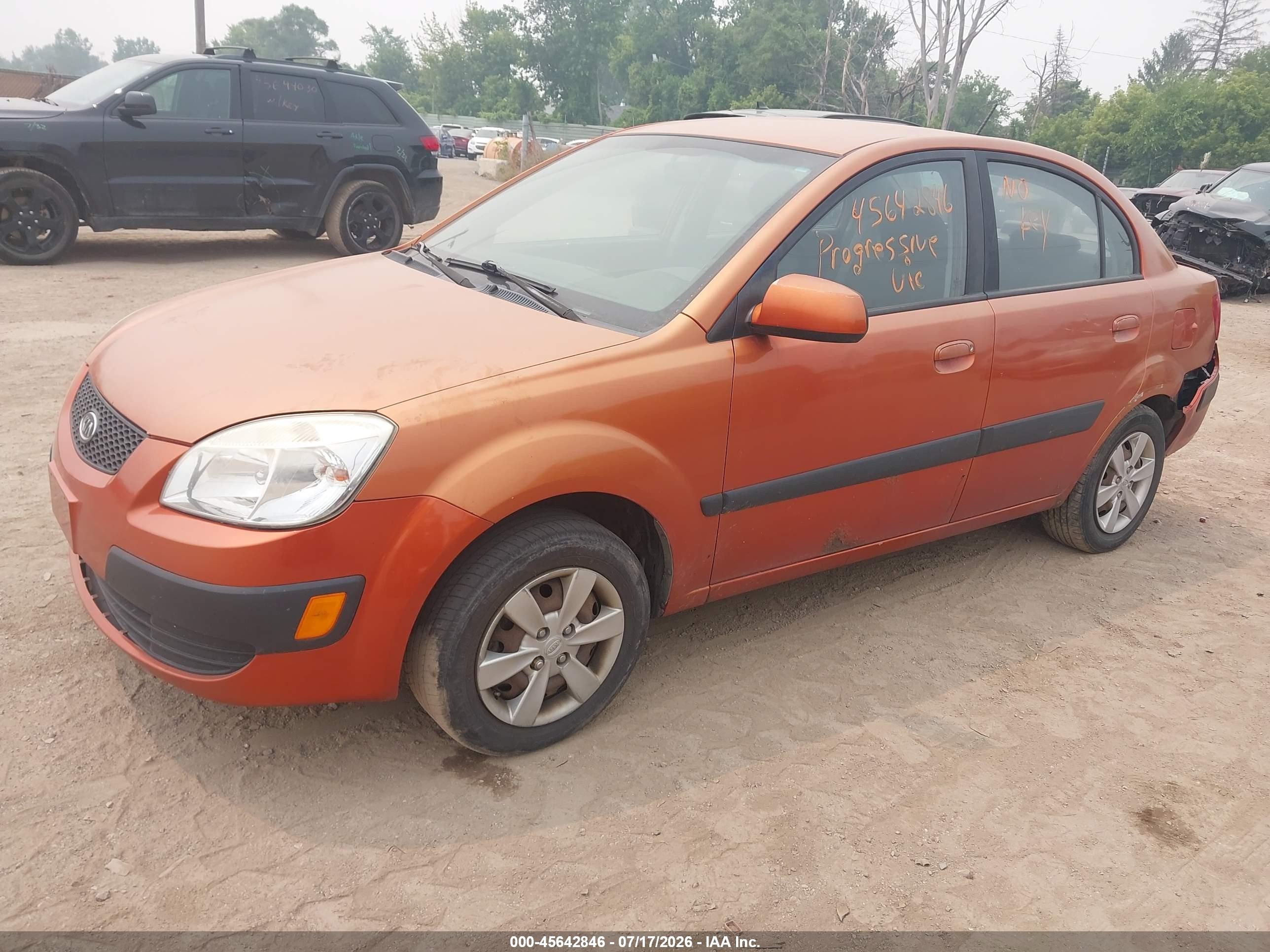 2009 Kia Rio Lx Orange vin: KNADE223896580241