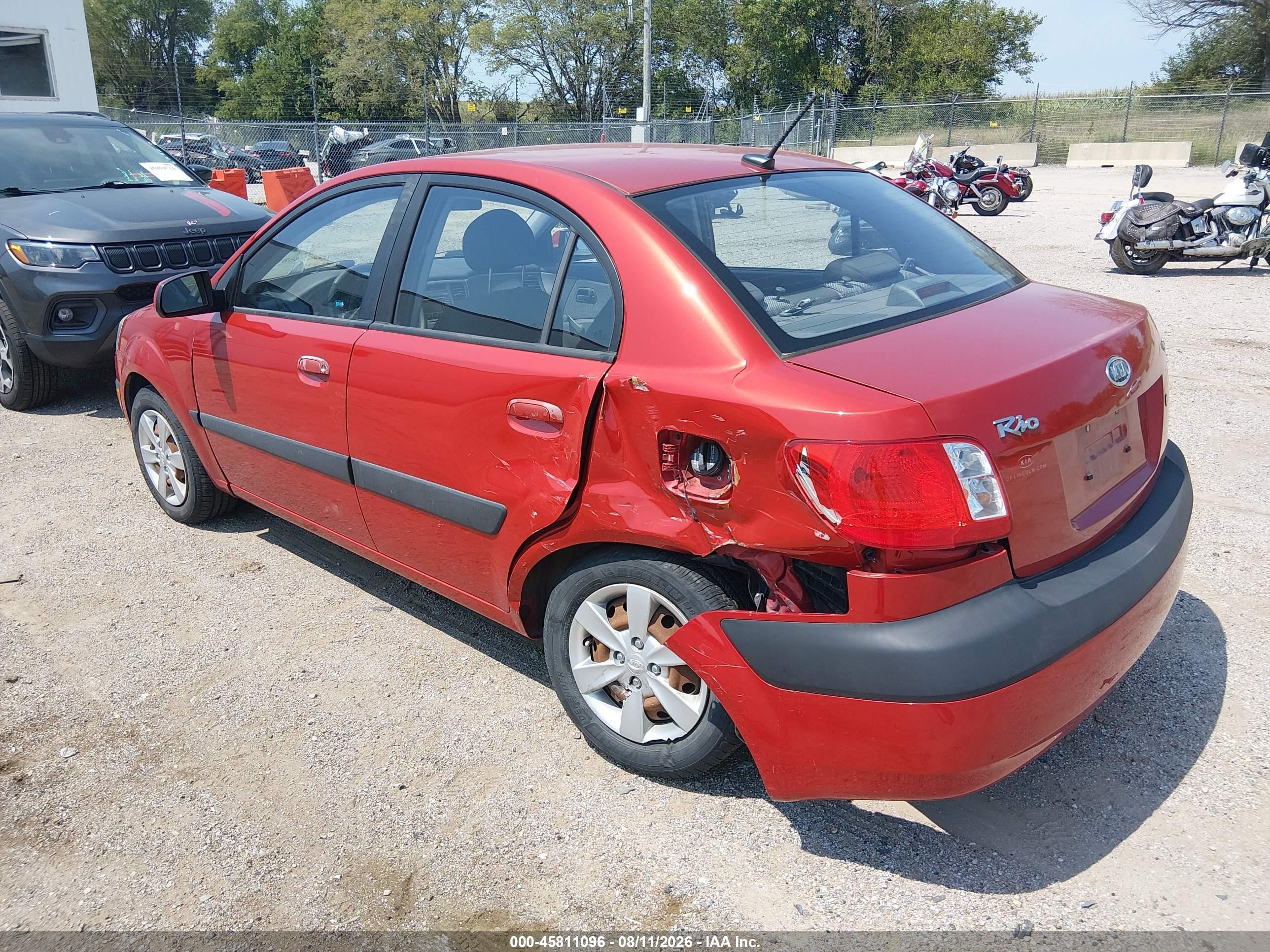 2009 Kia Rio Lx Red vin: KNADE223996536815