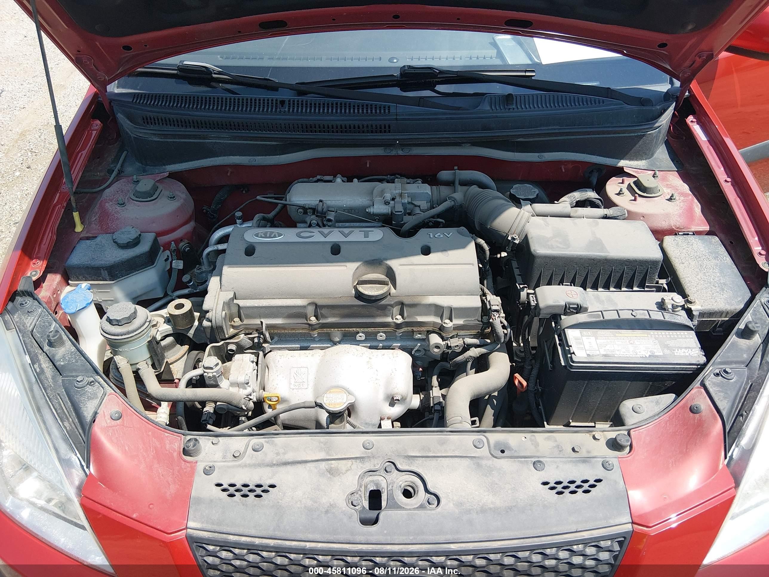 2009 Kia Rio Lx Red vin: KNADE223996536815