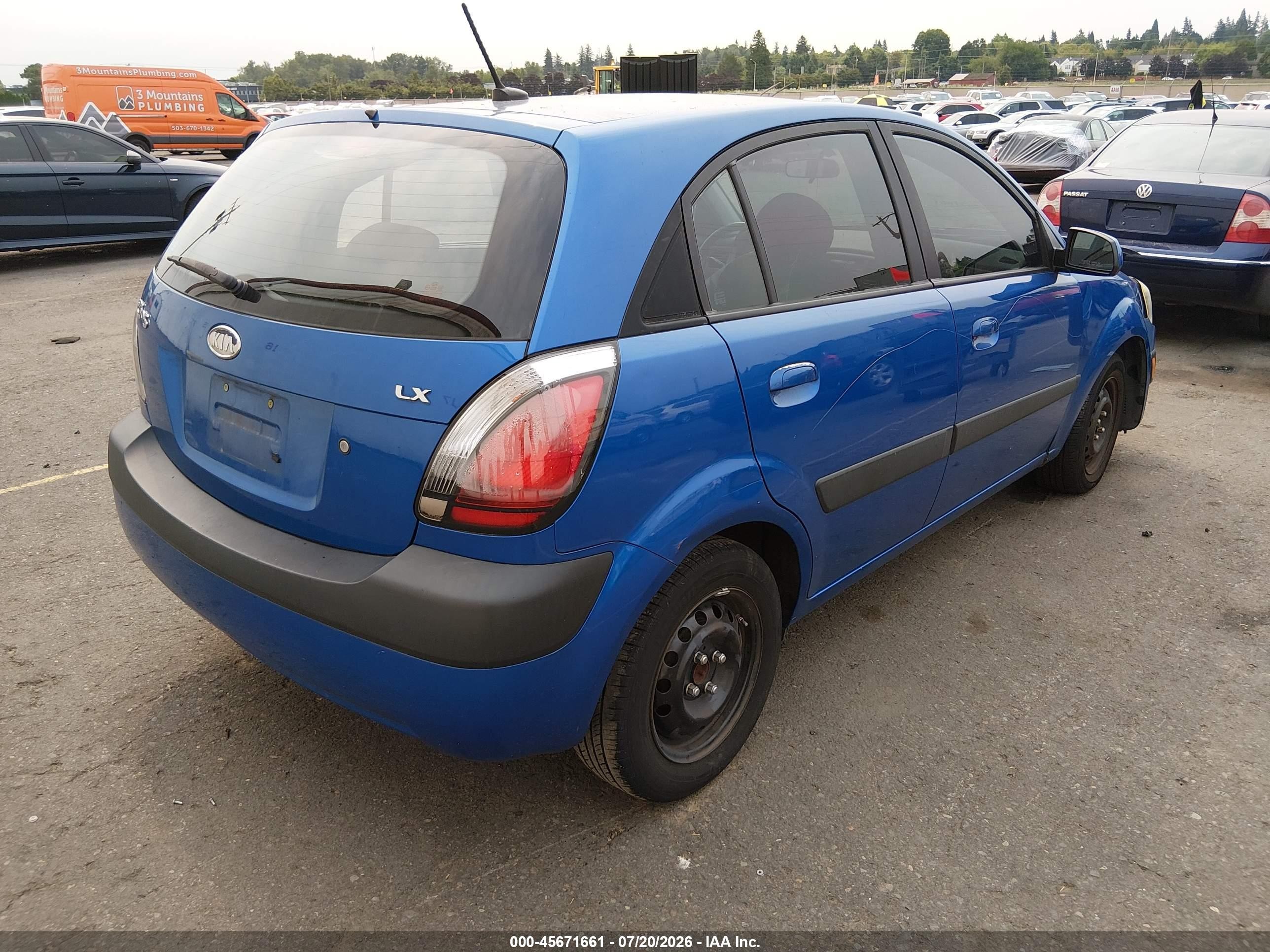 2009 Kia Rio5 Lx Blue vin: KNADE243196493231