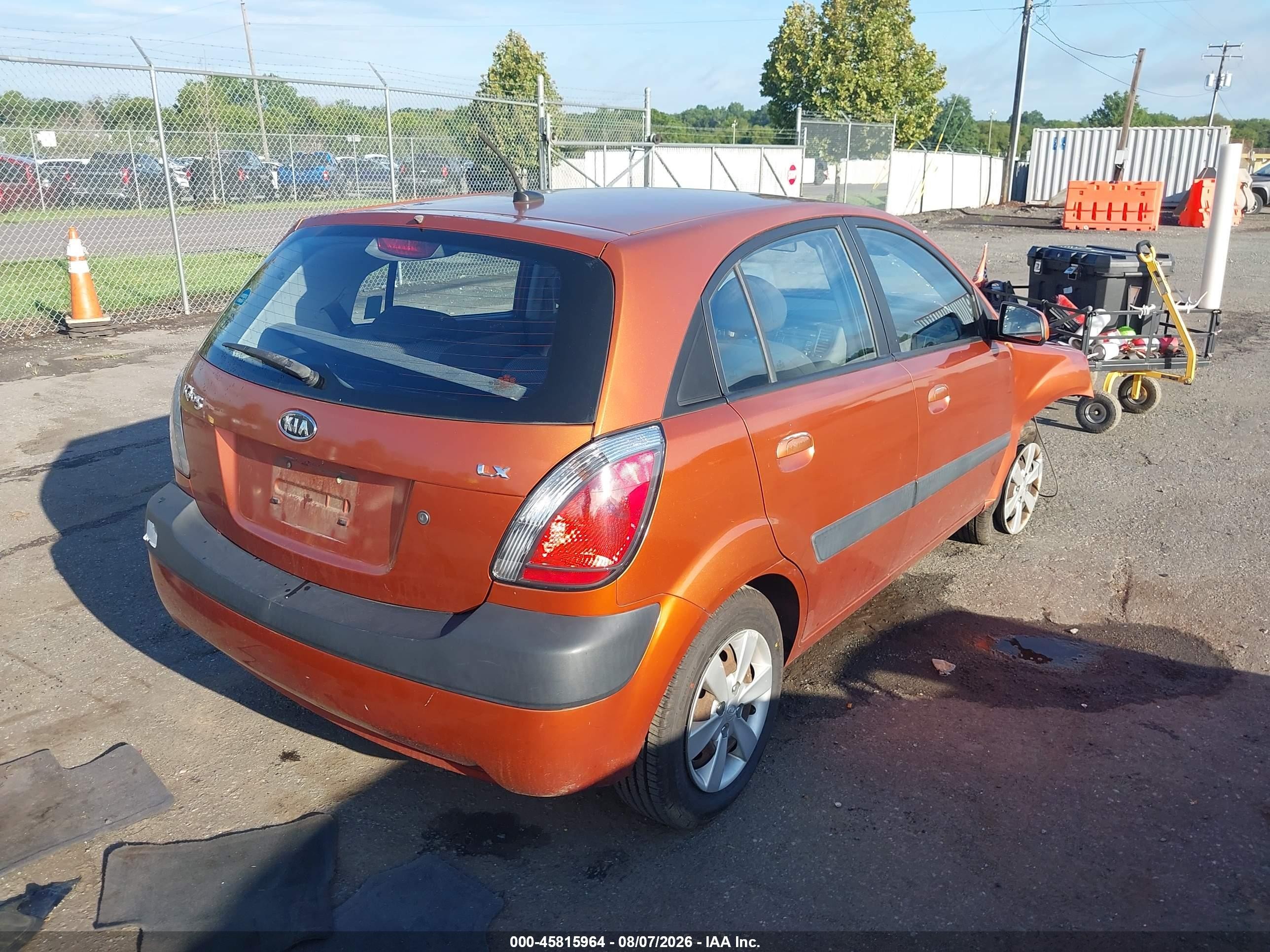 2009 Kia Rio5 Lx Orange vin: KNADE243296517553