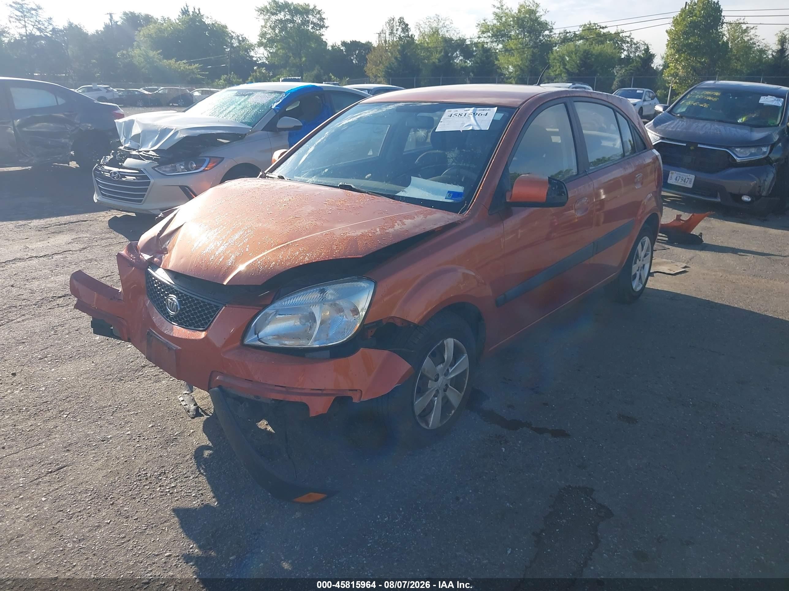 2009 Kia Rio5 Lx Orange vin: KNADE243296517553