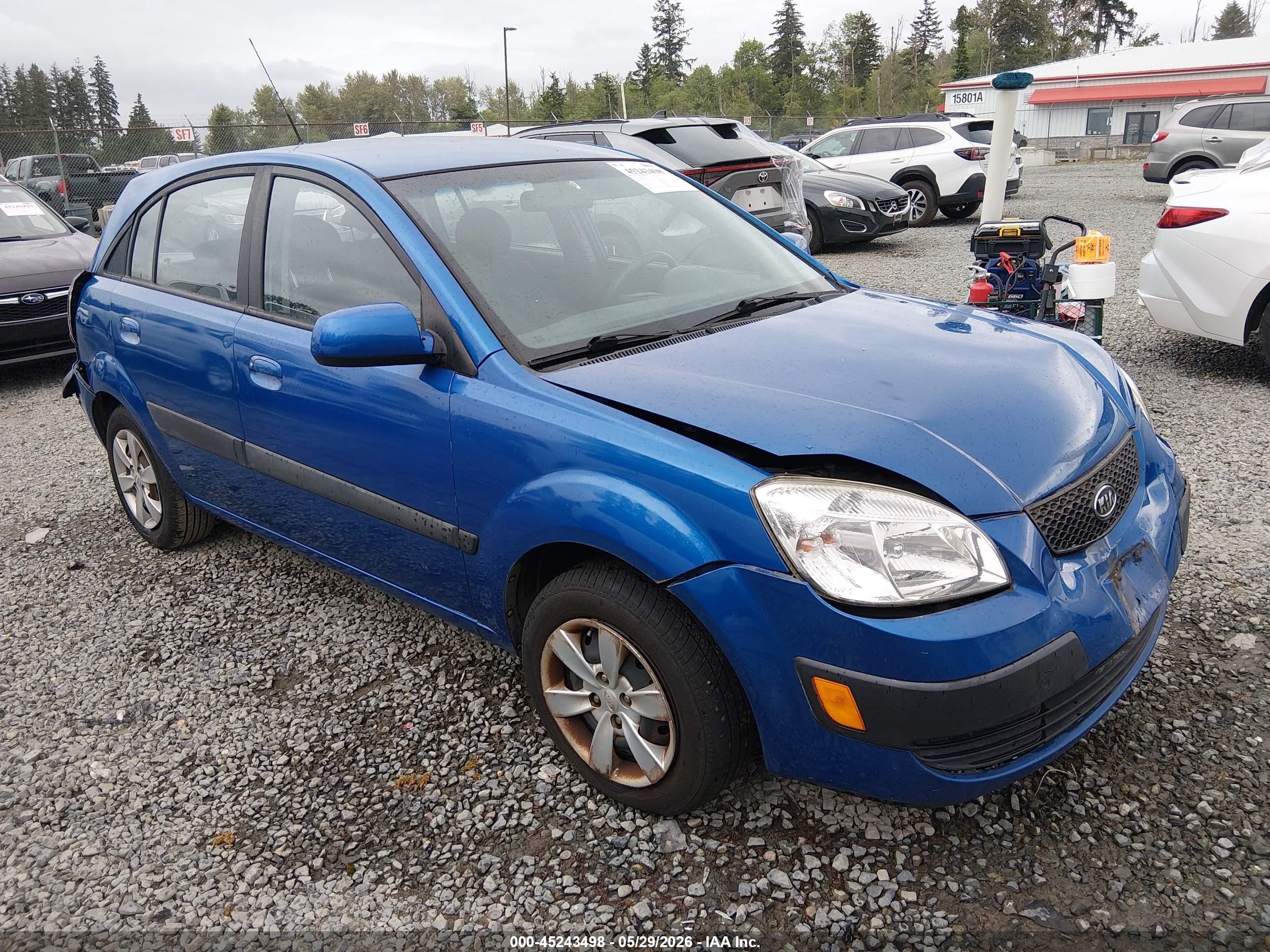2009 Kia Rio5 Lx Blue vin: KNADE243596581215