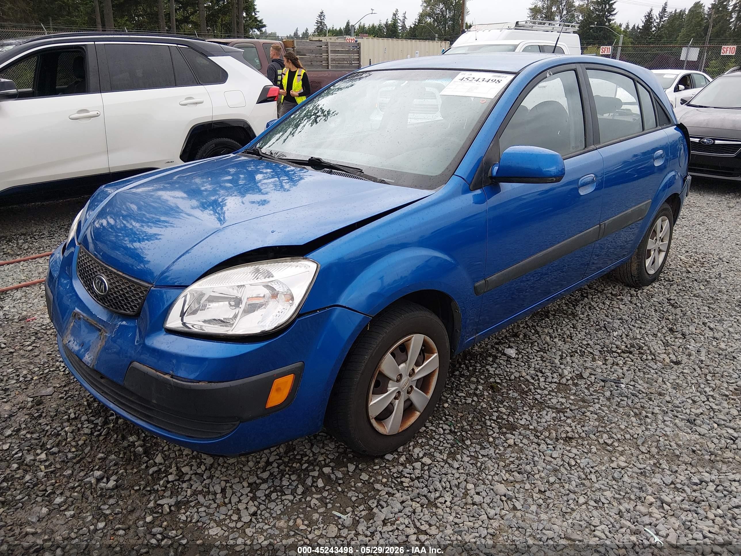 2009 Kia Rio5 Lx Blue vin: KNADE243596581215