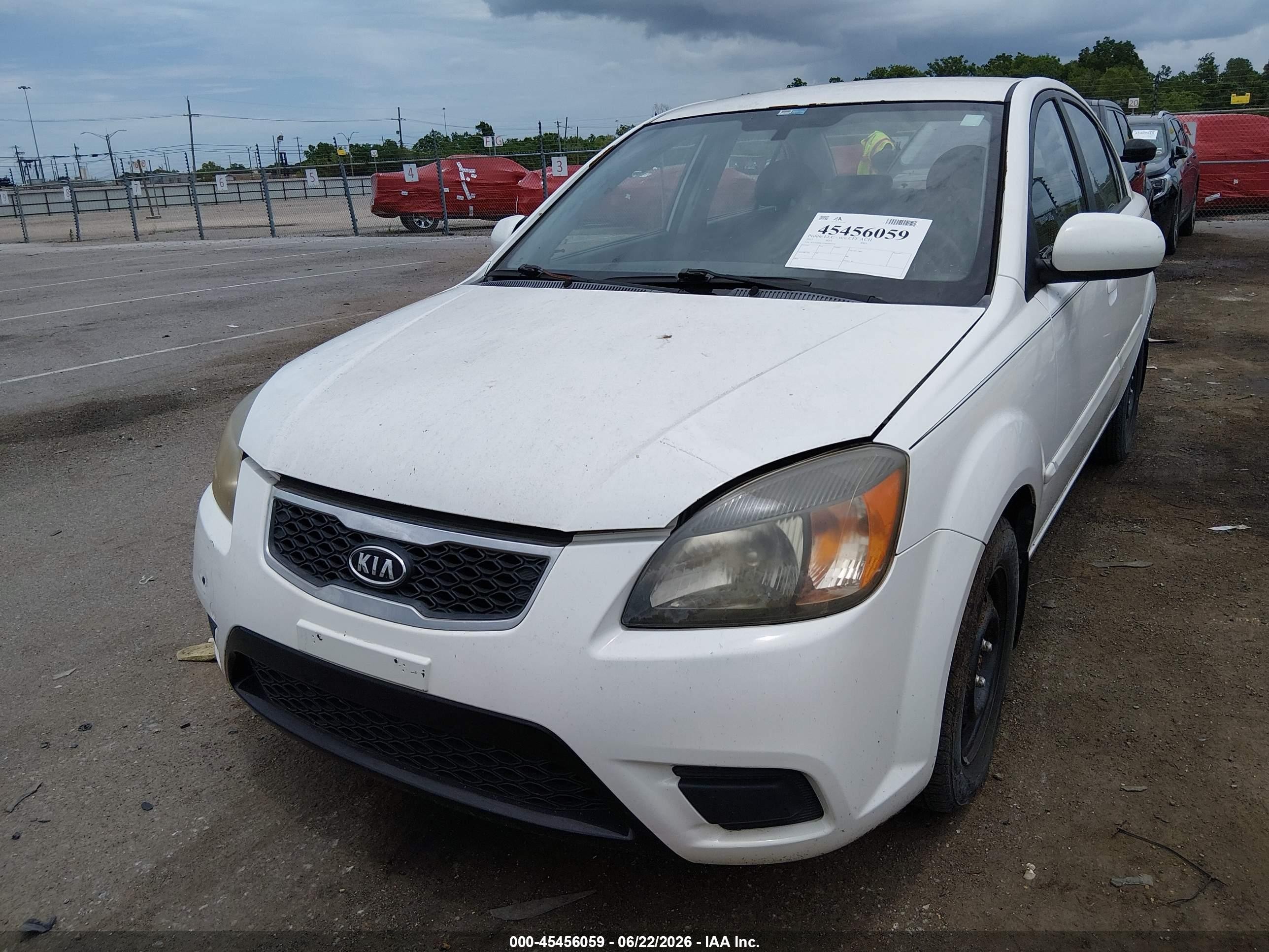2011 Kia Rio Lx White vin: KNADH4A33B6927131