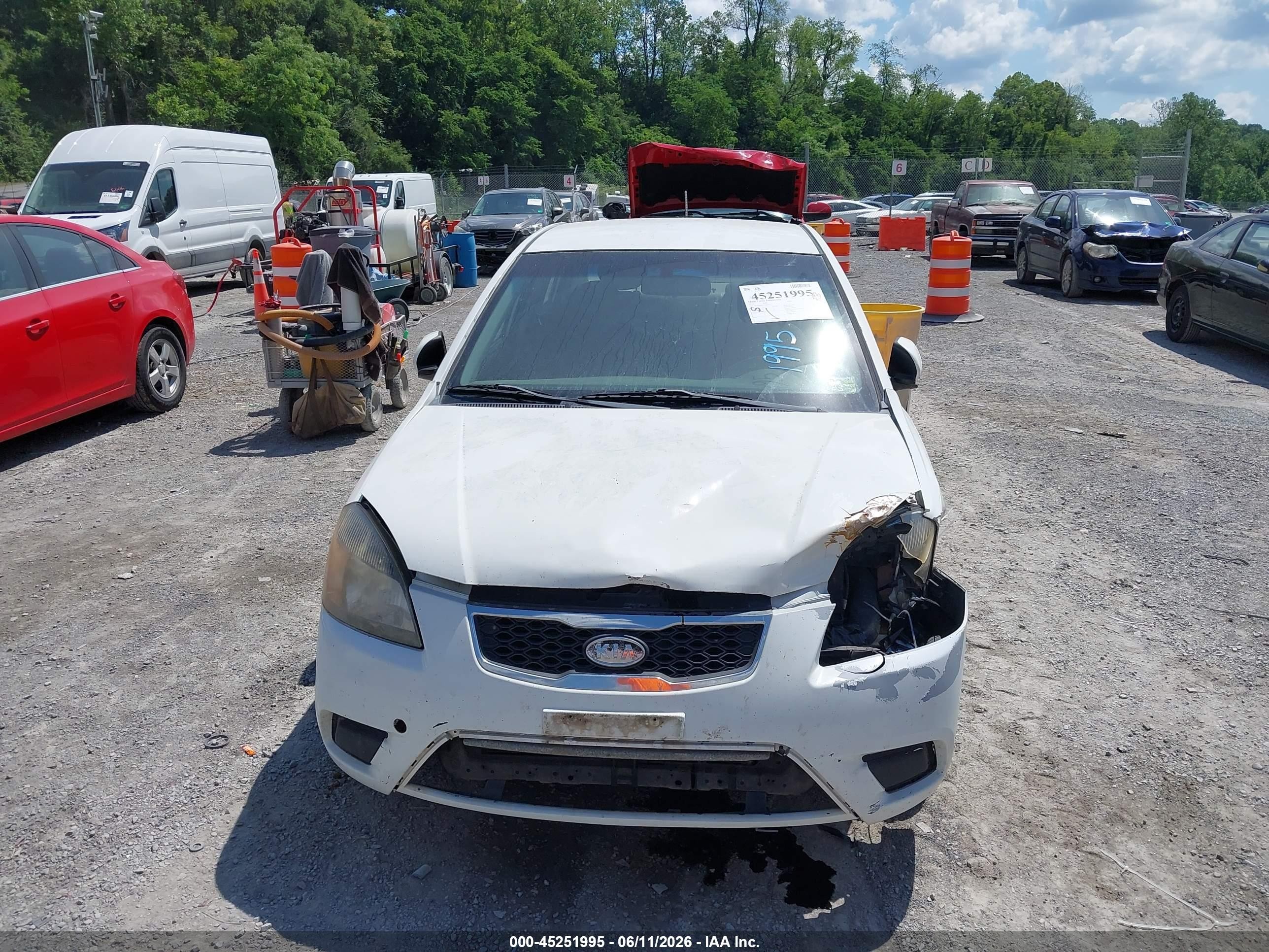 2010 Kia Rio Lx White vin: KNADH4A34A6629573