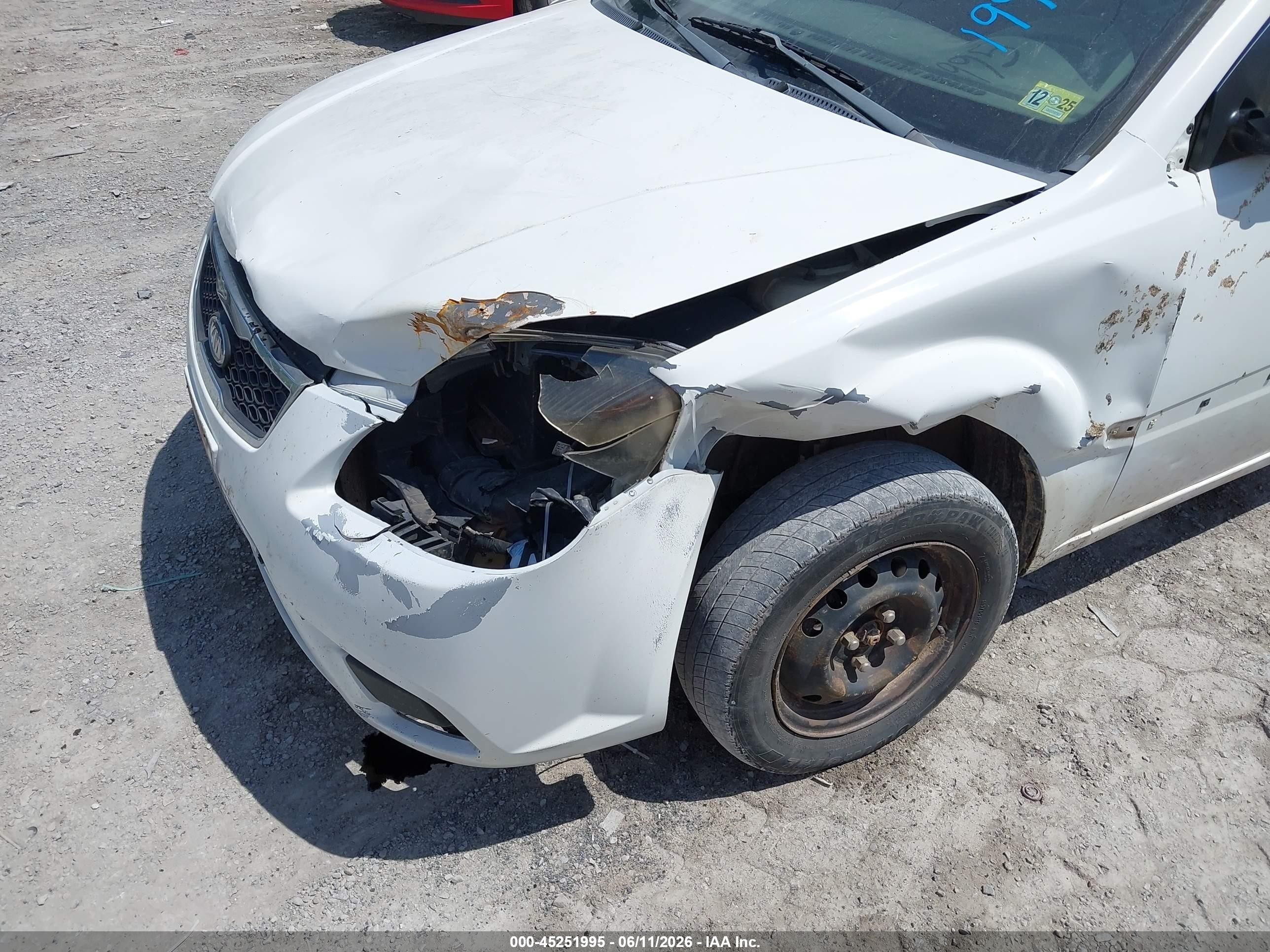 2010 Kia Rio Lx White vin: KNADH4A34A6629573