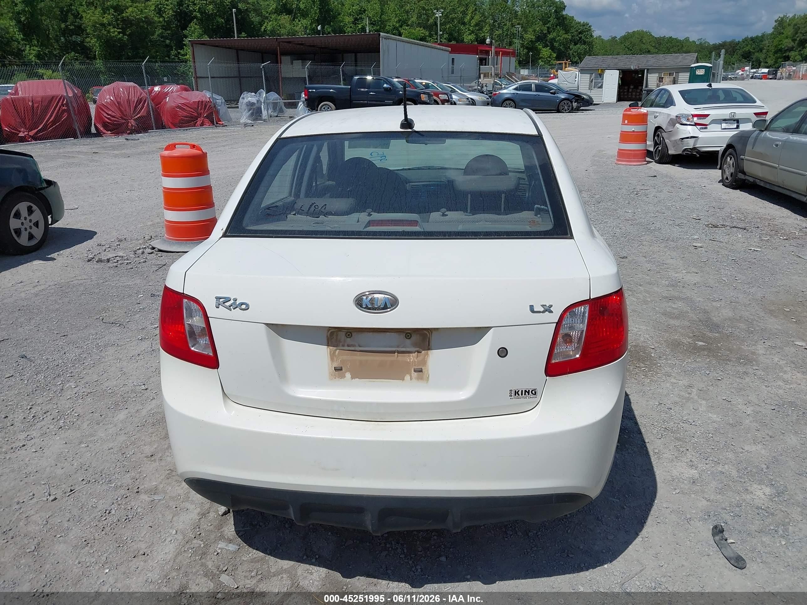 2010 Kia Rio Lx White vin: KNADH4A34A6629573