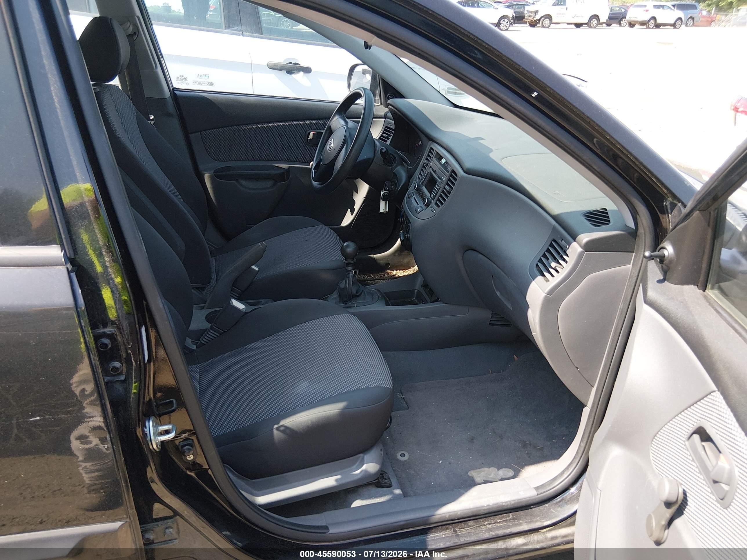 2010 Kia Rio Lx Black vin: KNADH4A34A6655672