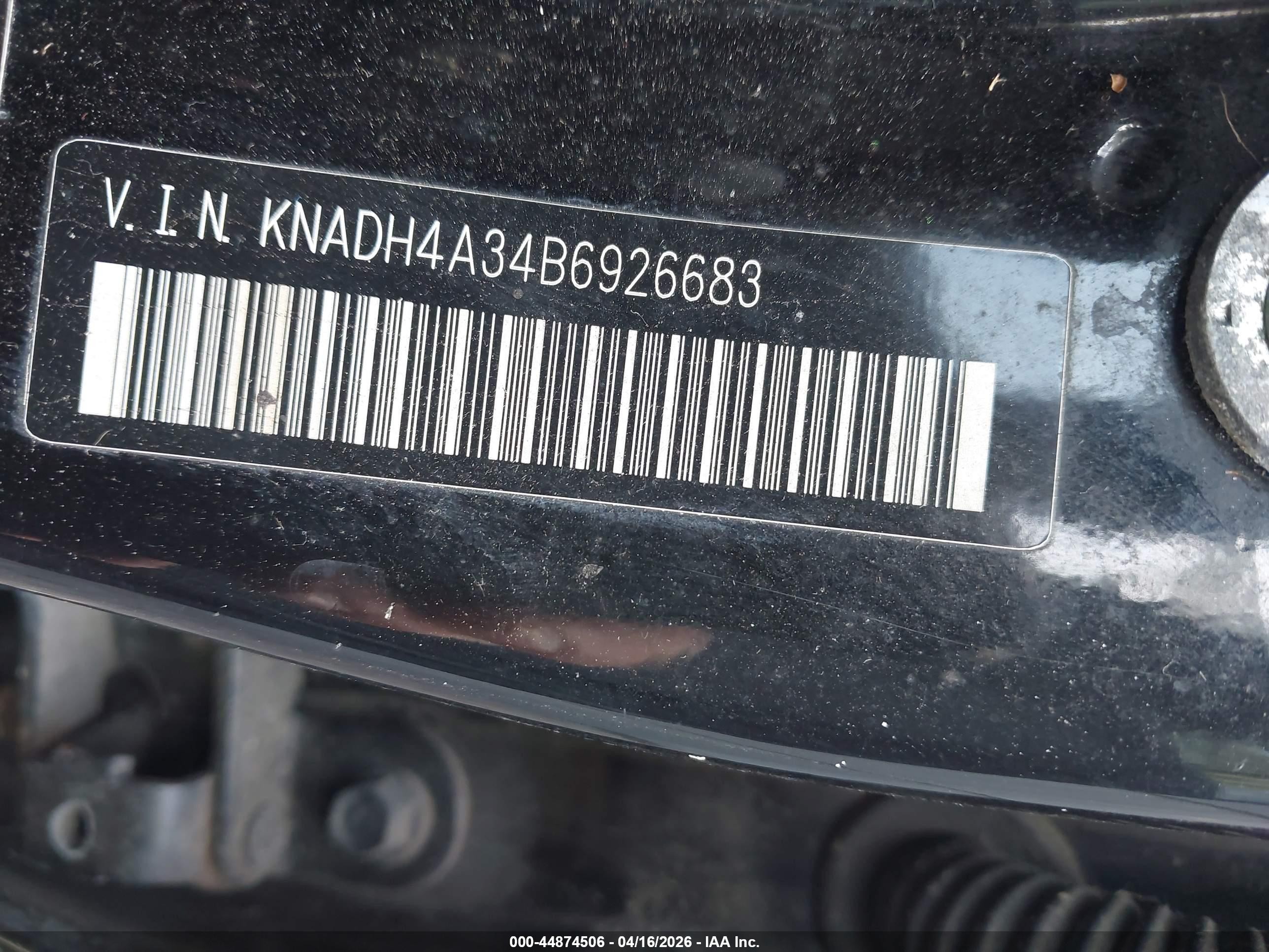 2011 Kia Rio Lx Black vin: KNADH4A34B6926683