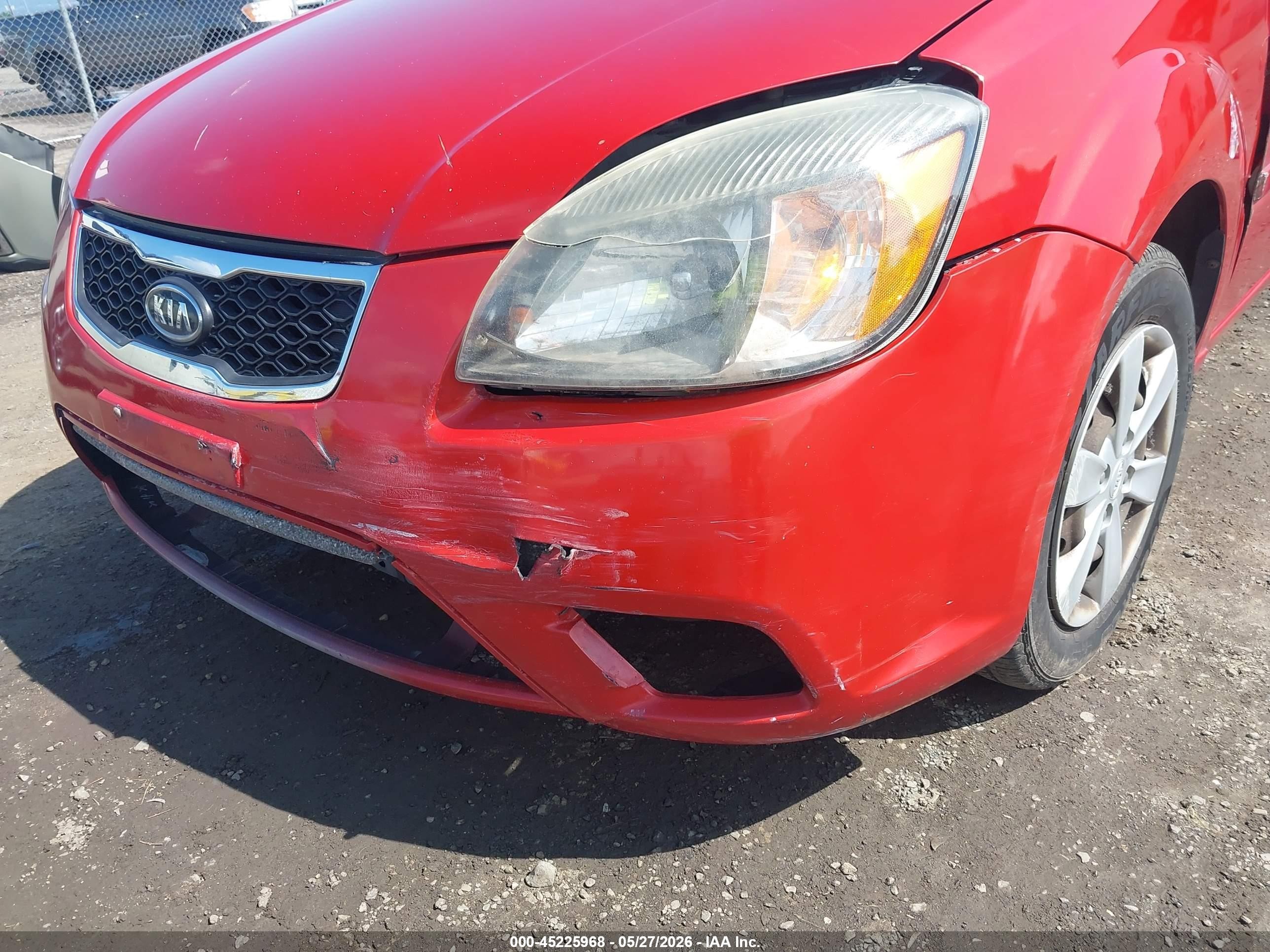 2011 Kia Rio Lx Red vin: KNADH4A35B6731336