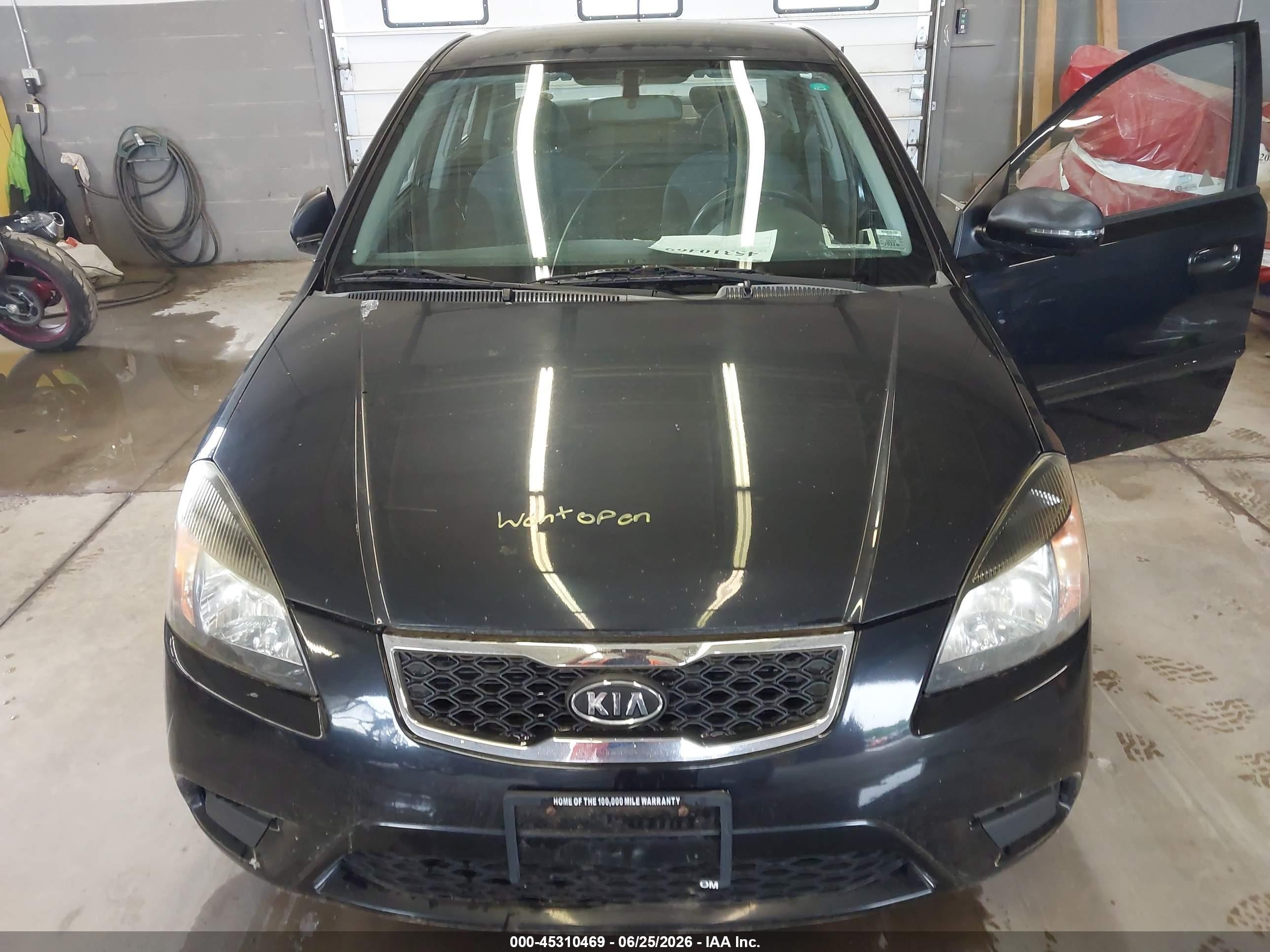 2011 Kia Rio Lx Black vin: KNADH4A35B6936350