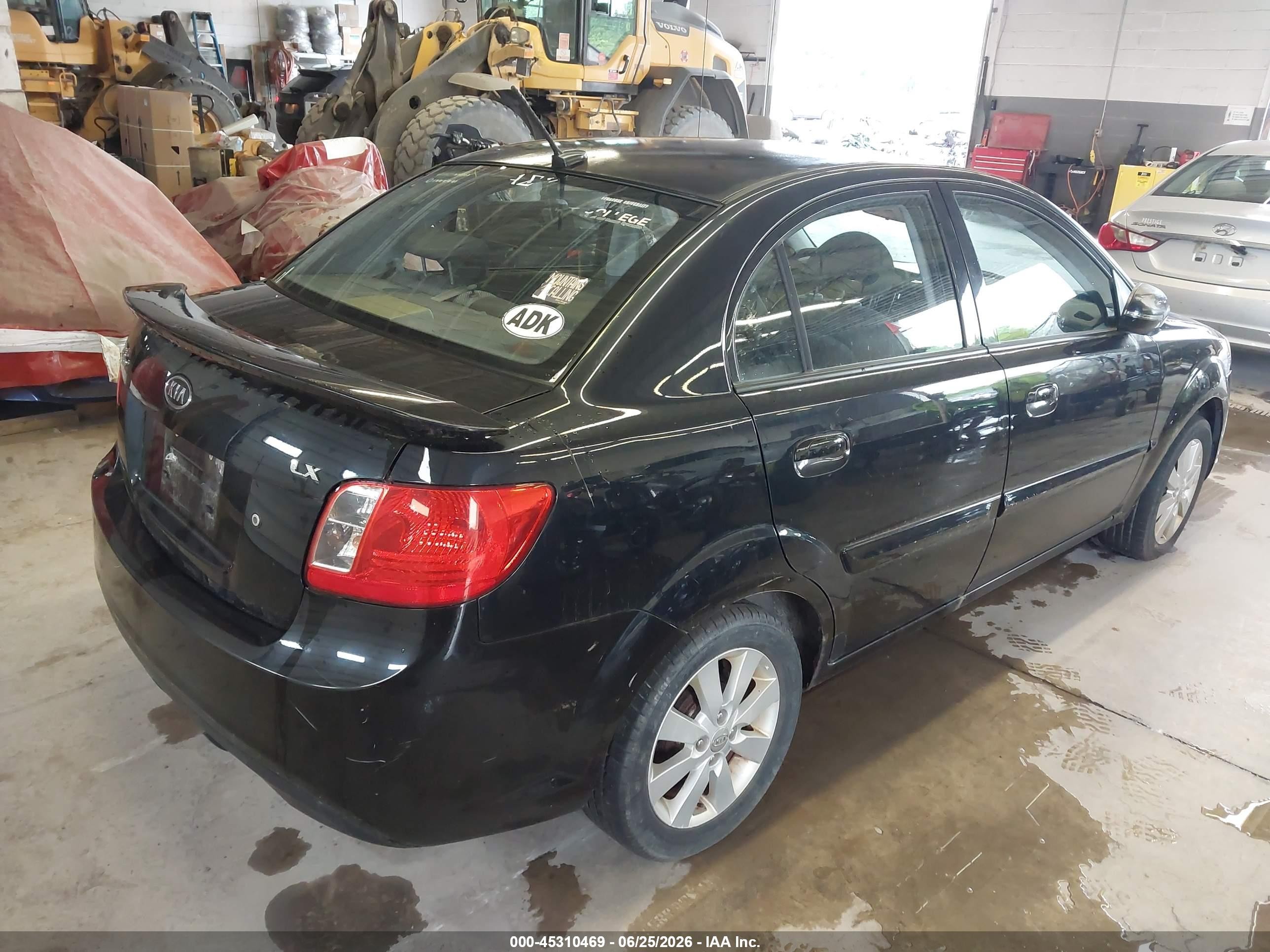 2011 Kia Rio Lx Black vin: KNADH4A35B6936350