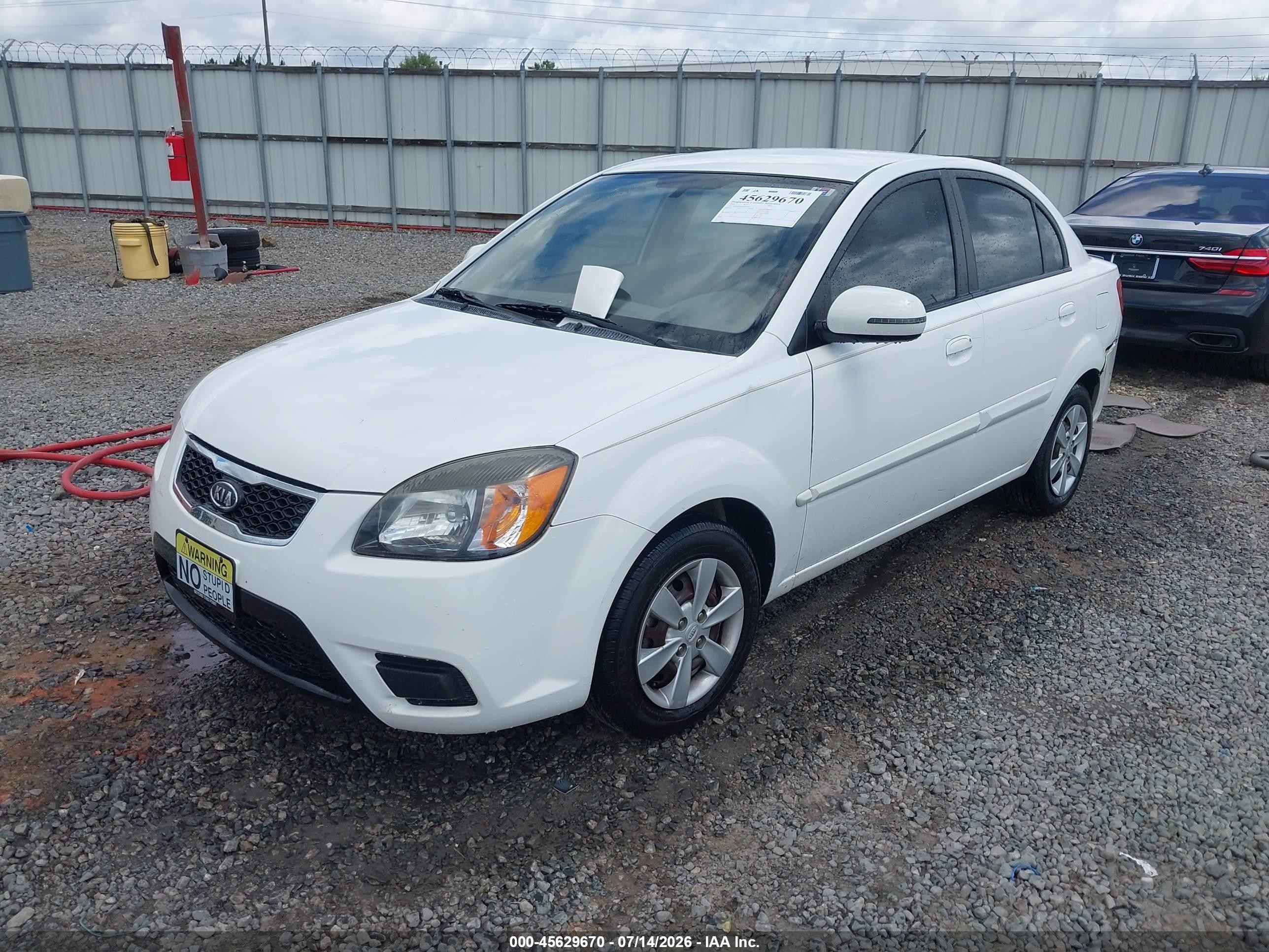 2010 Kia Rio Lx White vin: KNADH4A36A6632233